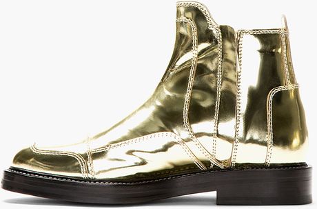 Juun.j Metallic Gold Leather Boots in Gold for Men | Lyst