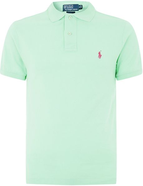 Polo Ralph Lauren Slim Fit Polo Shirt in Green for Men (Mint) | Lyst