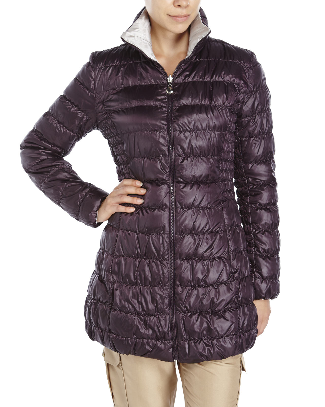 Laundry by shelli segal Reversible Quilted Down Coat in Purple ...