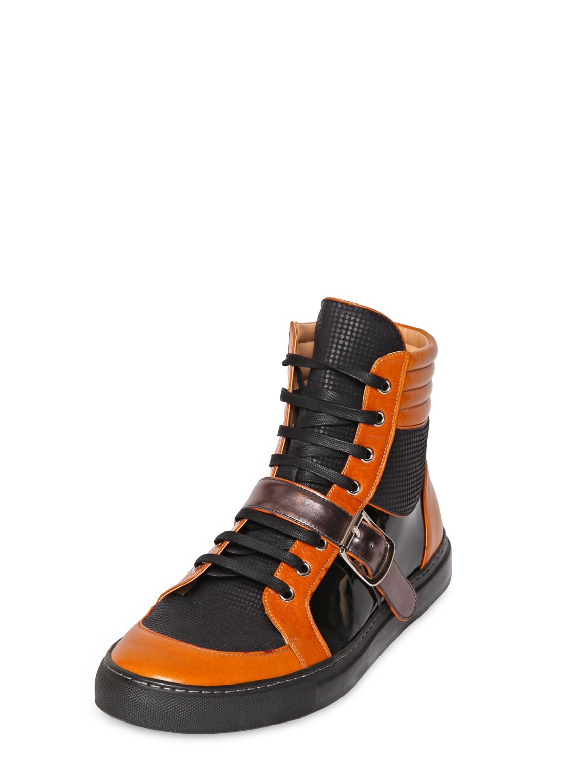 Lyst - Vivienne Westwood Two Tone Leather High Top Sneakers In Black 