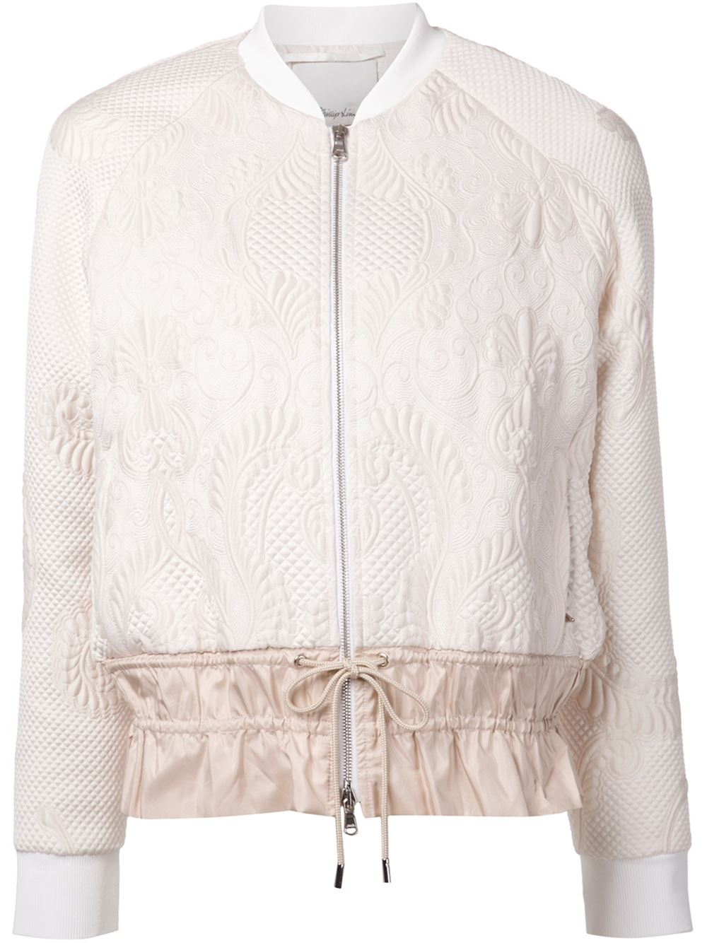 3 1 phillip lim floral bomber jacket in white lyst 3 1 phillip lim floral bomber jacket in white lyst