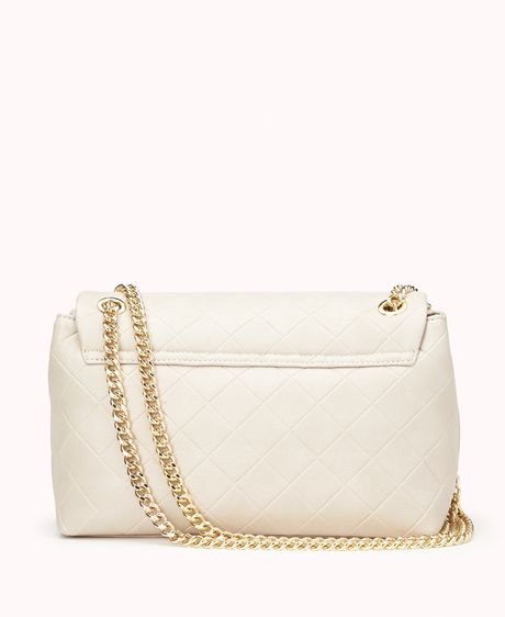 Forever 21 Fancy Quilted Shoulder Bag in White (Cream) | Lyst