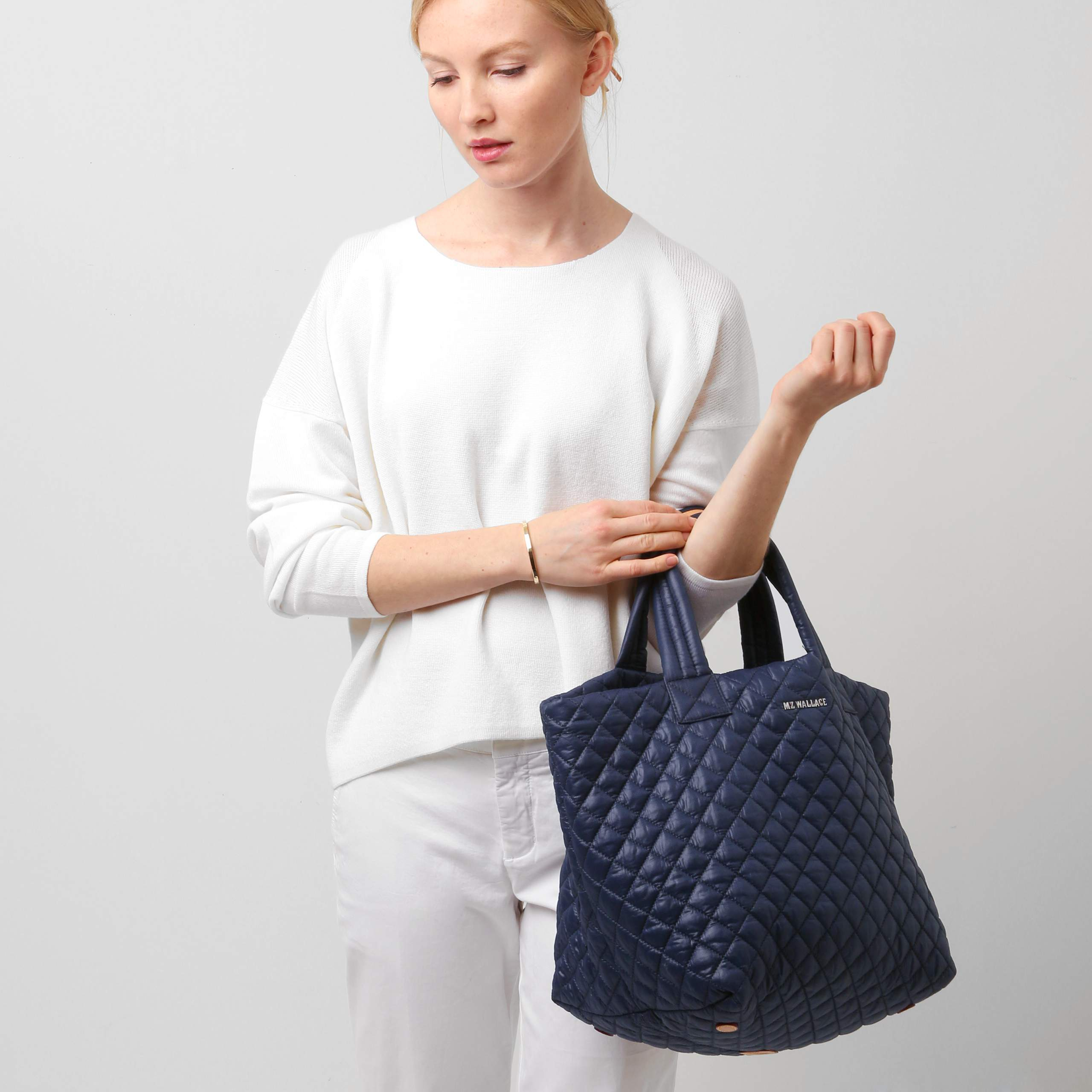 Lyst - Mz Wallace Navy Small Metro Tote in Blue