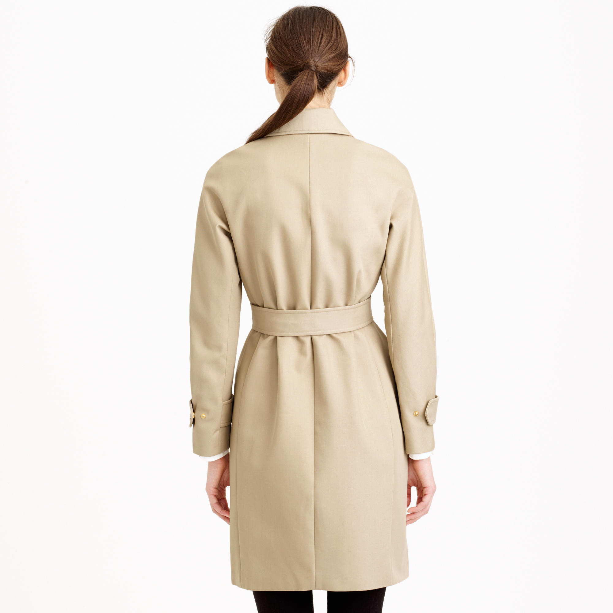 J.crew Collection Bonded Cotton Trench Coat in Natural Lyst