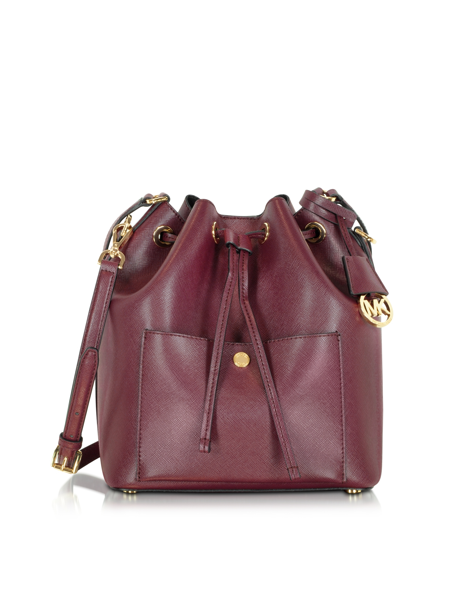 Lyst Michael Kors Greenwich Merlot Black Saffiano Leather Large Gallery