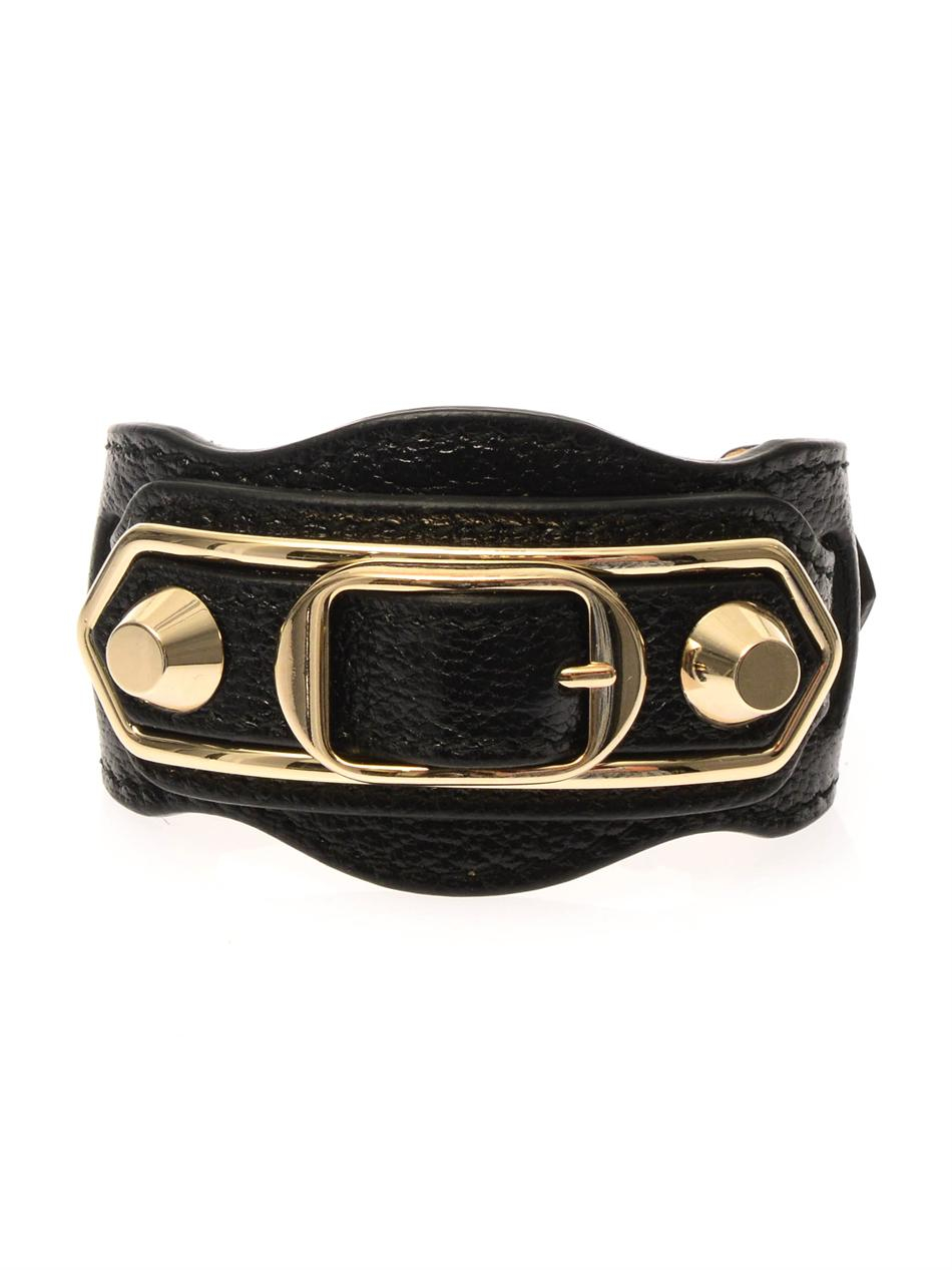 Lyst Balenciaga Studded Leather Bracelet In Metallic Gallery