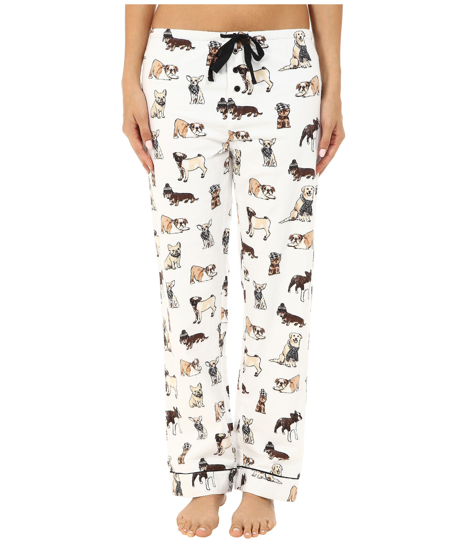 Lyst - Pj Salvage Fall Into Flannel Dog Print Pajama Set in White