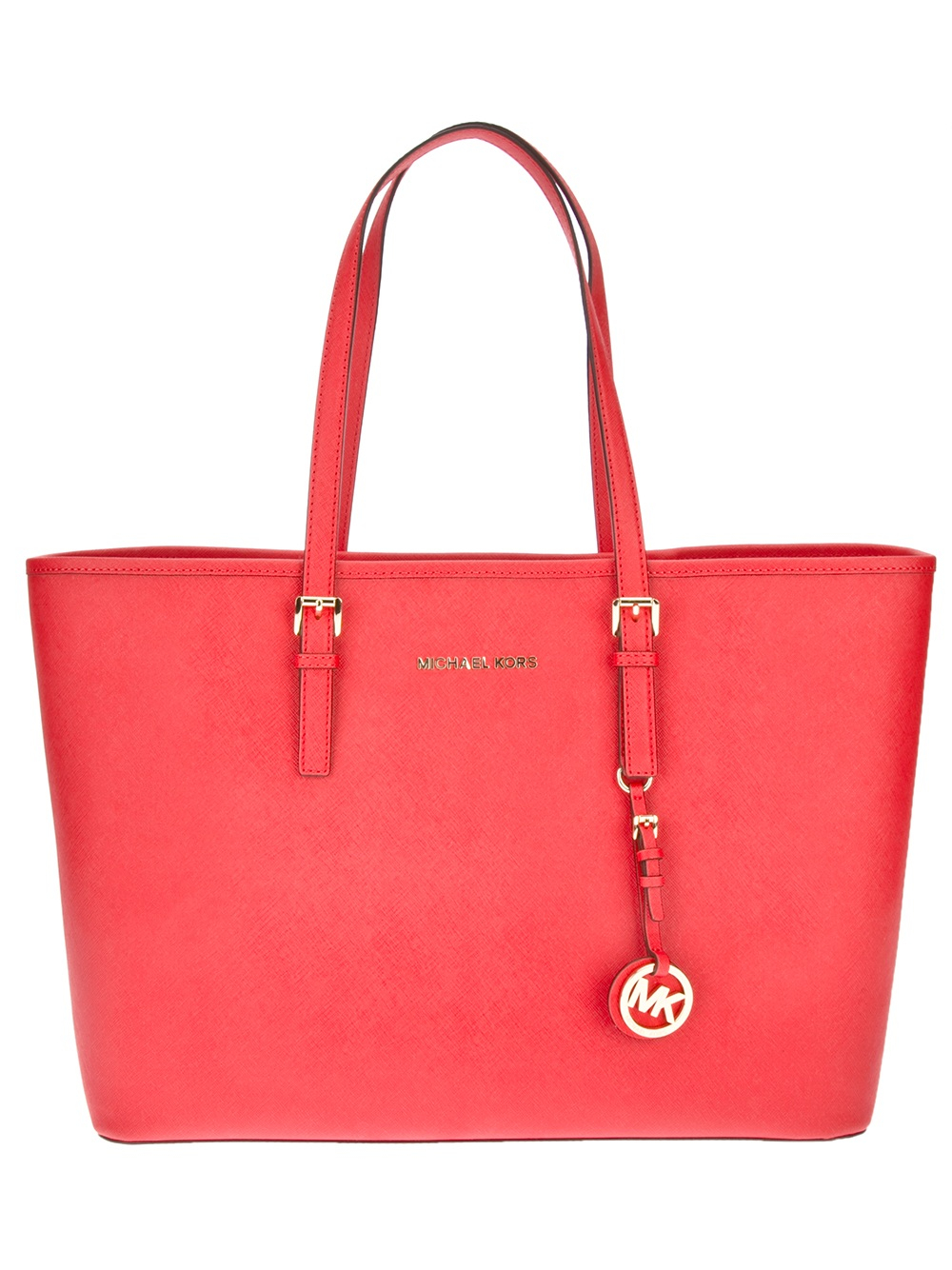 Michael kors Leather Tote in Red | Lyst