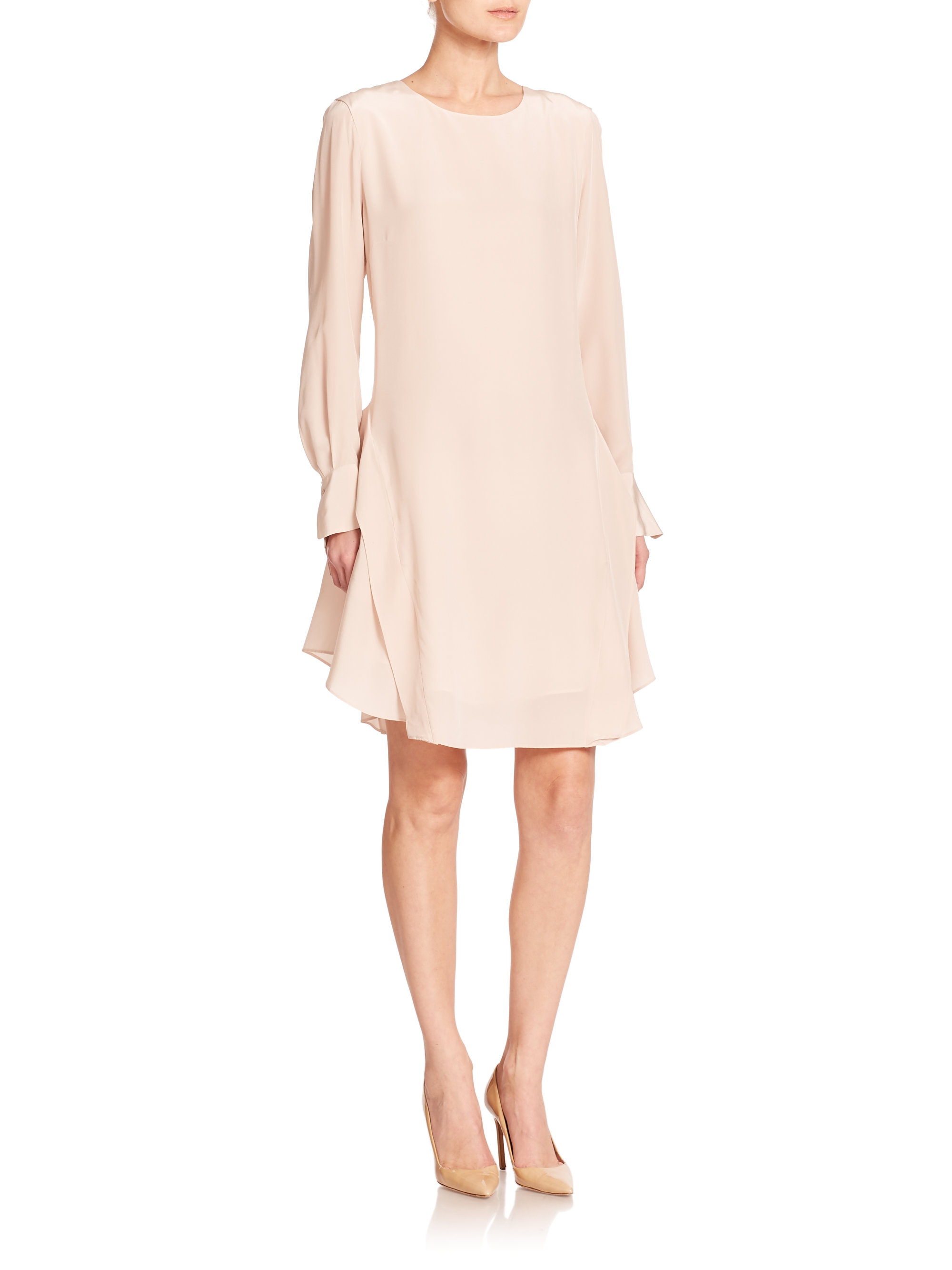 Lyst - See By Chloé Layered Silk Dress in Pink
