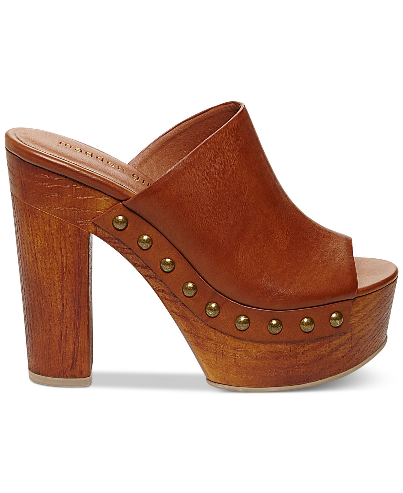 Lyst - Madden Girl Merry Wooden Platform Mules in Brown