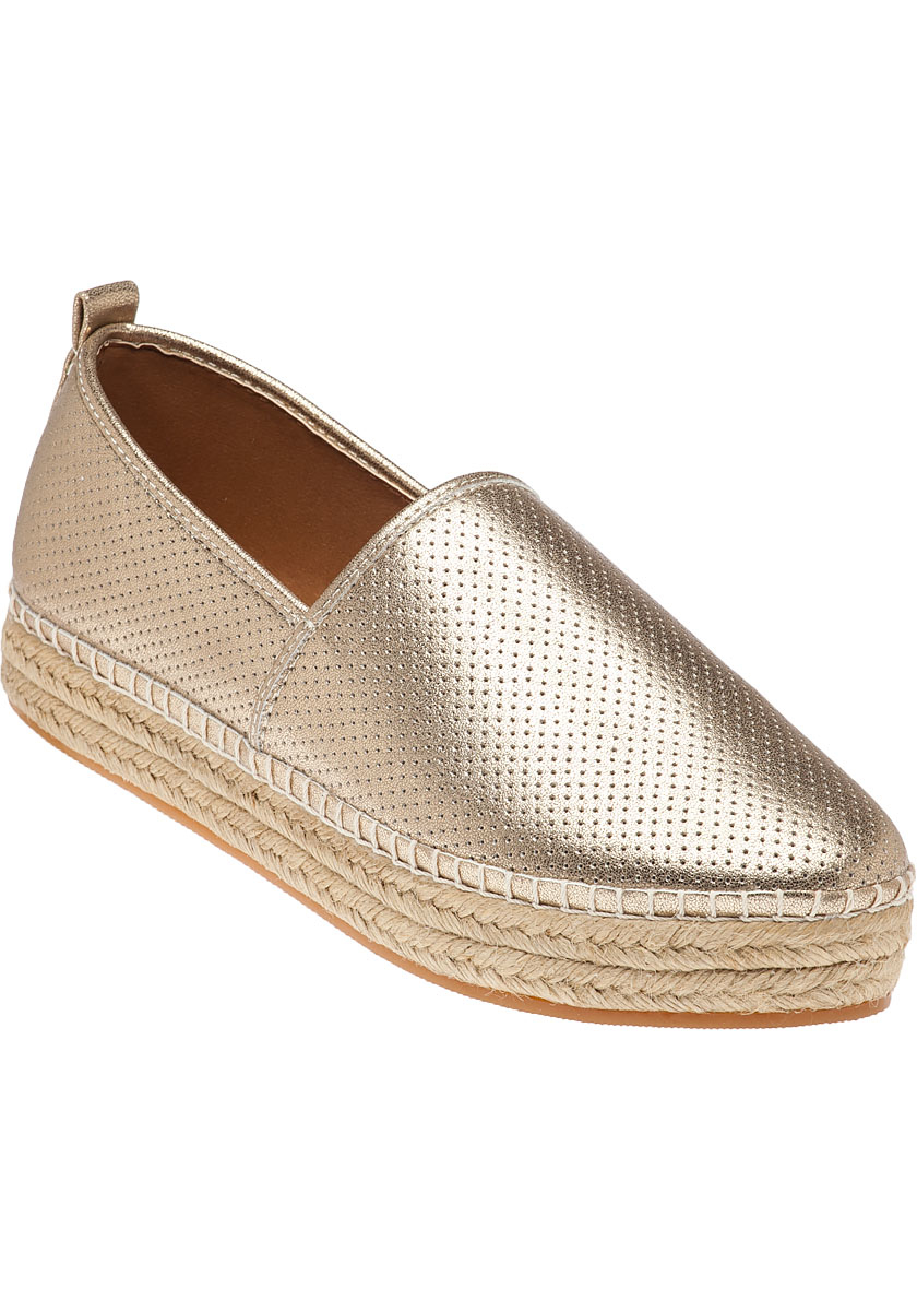 Steve madden Peppa Platinum/gold Espadrilles in Metallic | Lyst