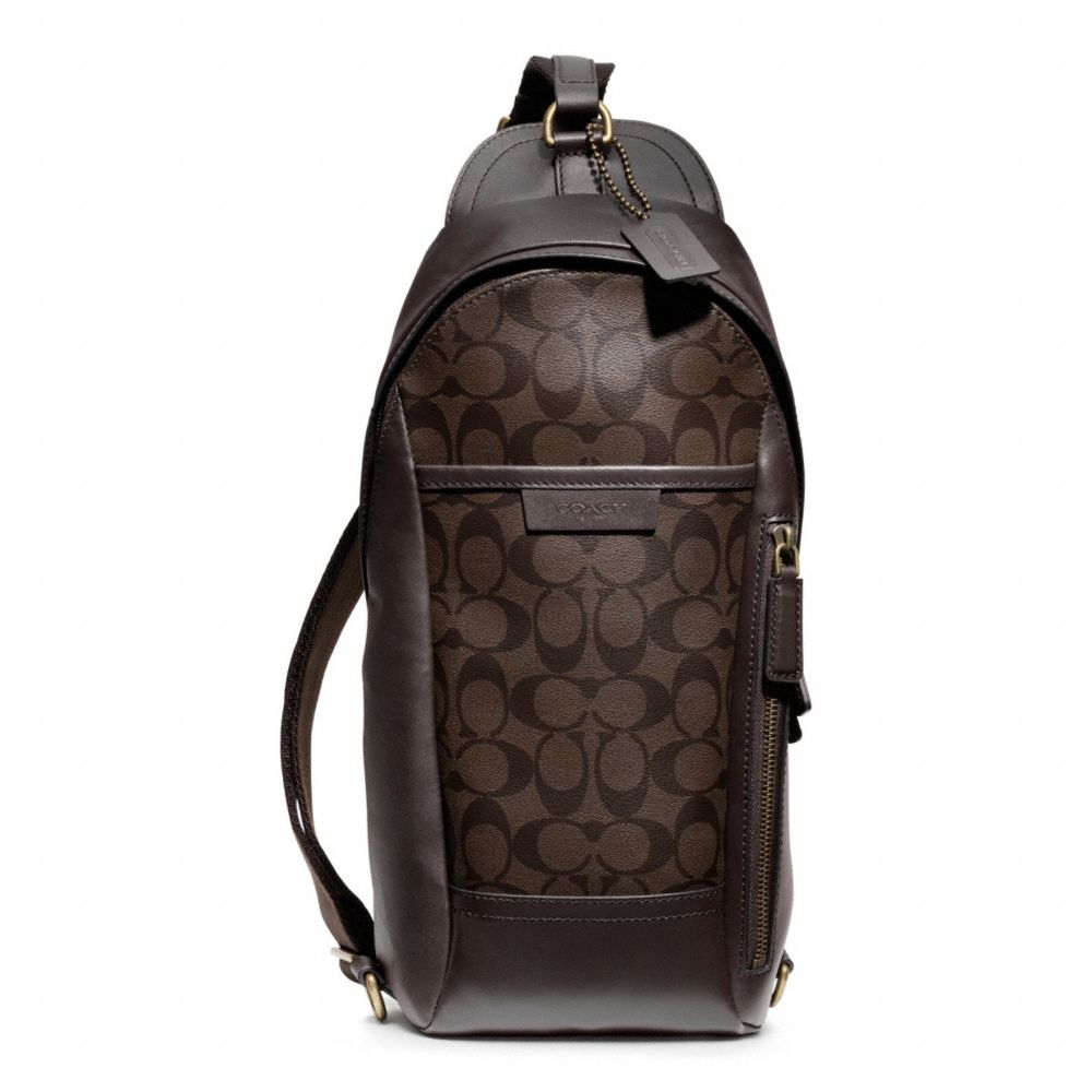 Lyst COACH Bleecker Signature Convertible Sling Pack in Brown for Men