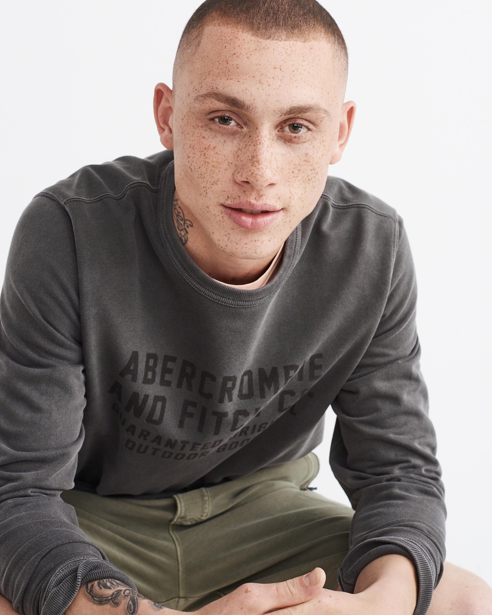 Lyst - Abercrombie & Fitch Garment Dye Fleece Pullover in Gray for Men