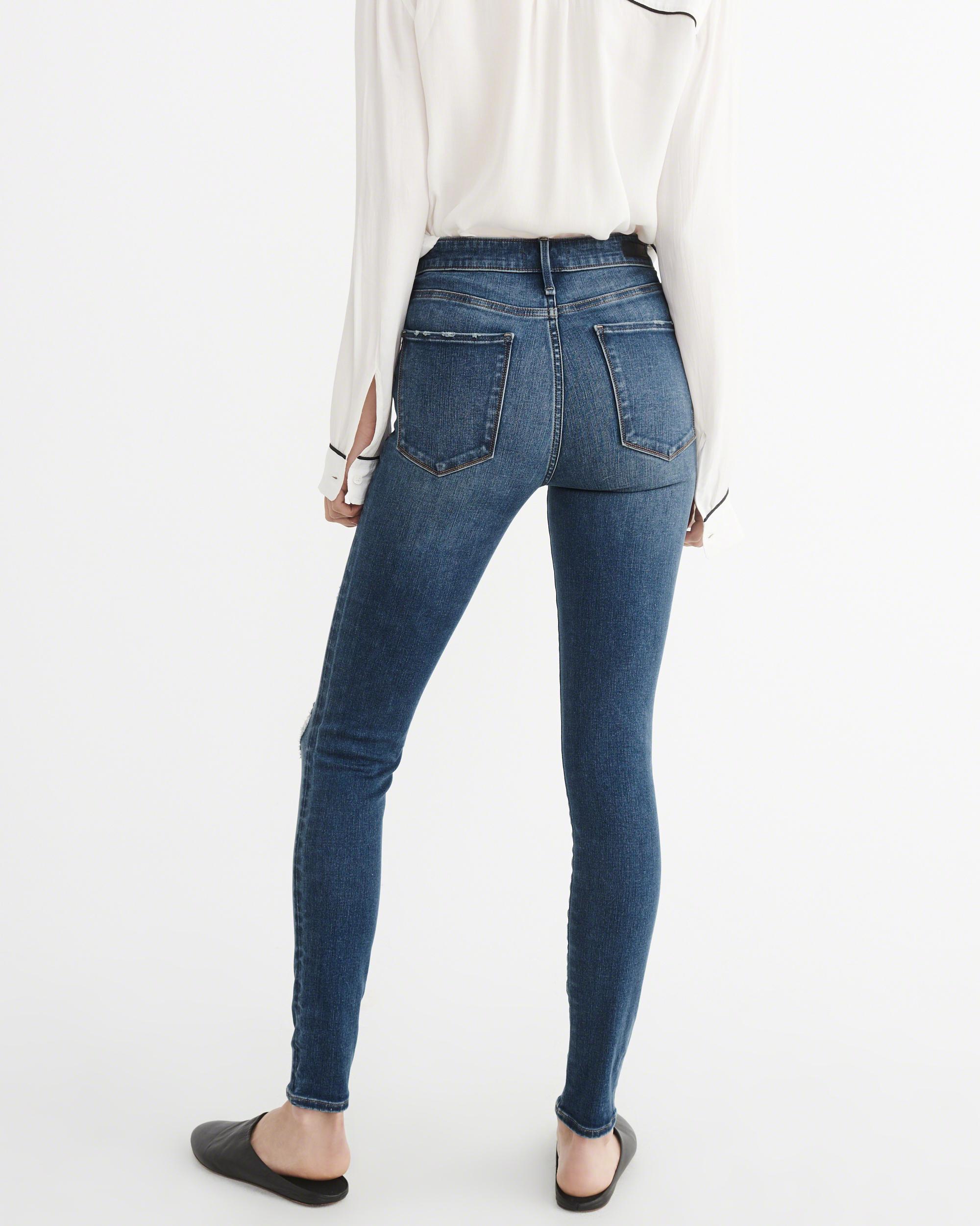 Lyst - Abercrombie & Fitch High-rise Super Skinny Jeans Exchange Color ...