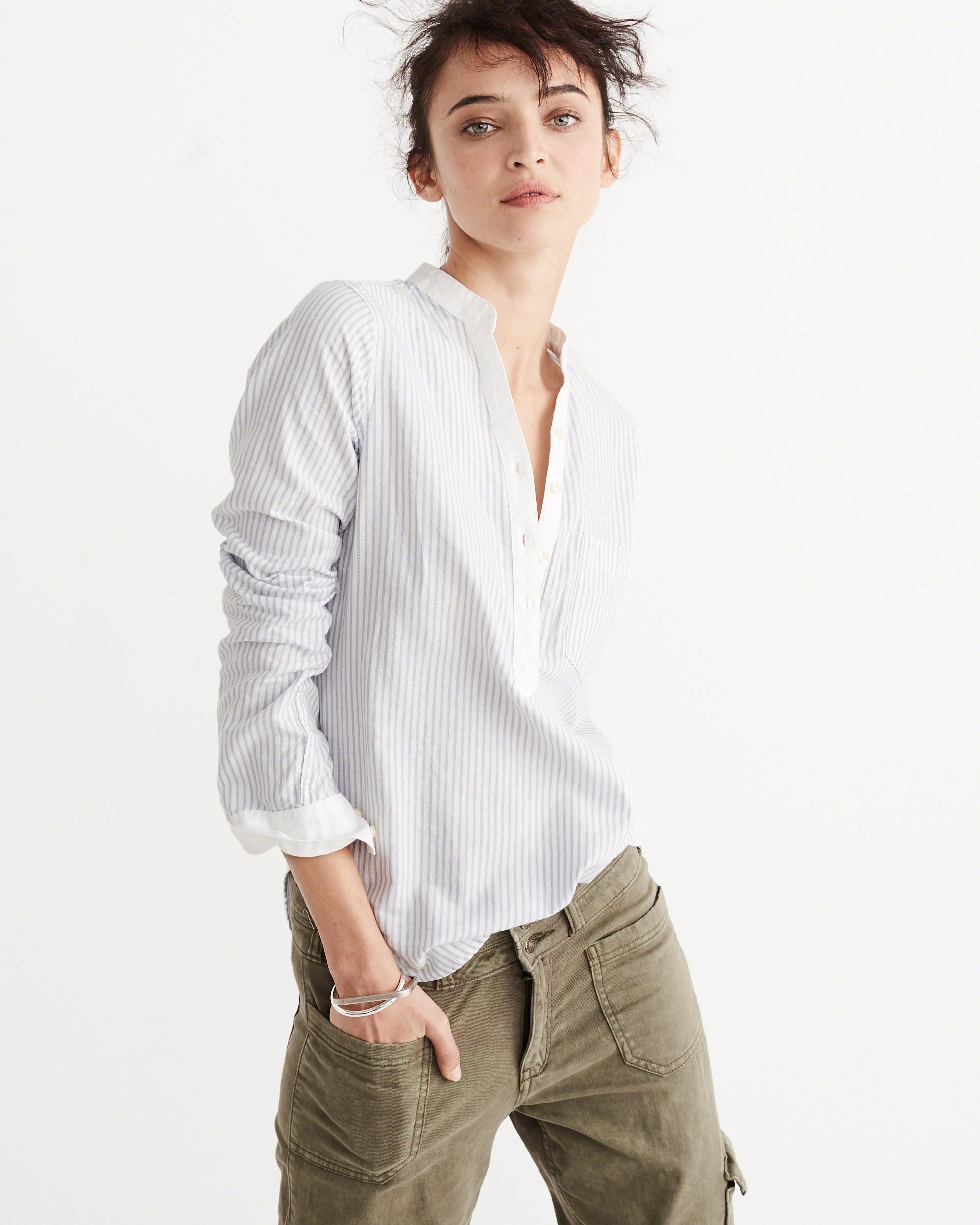 Lyst Abercrombie And Fitch Slim Oxford Shirt In White