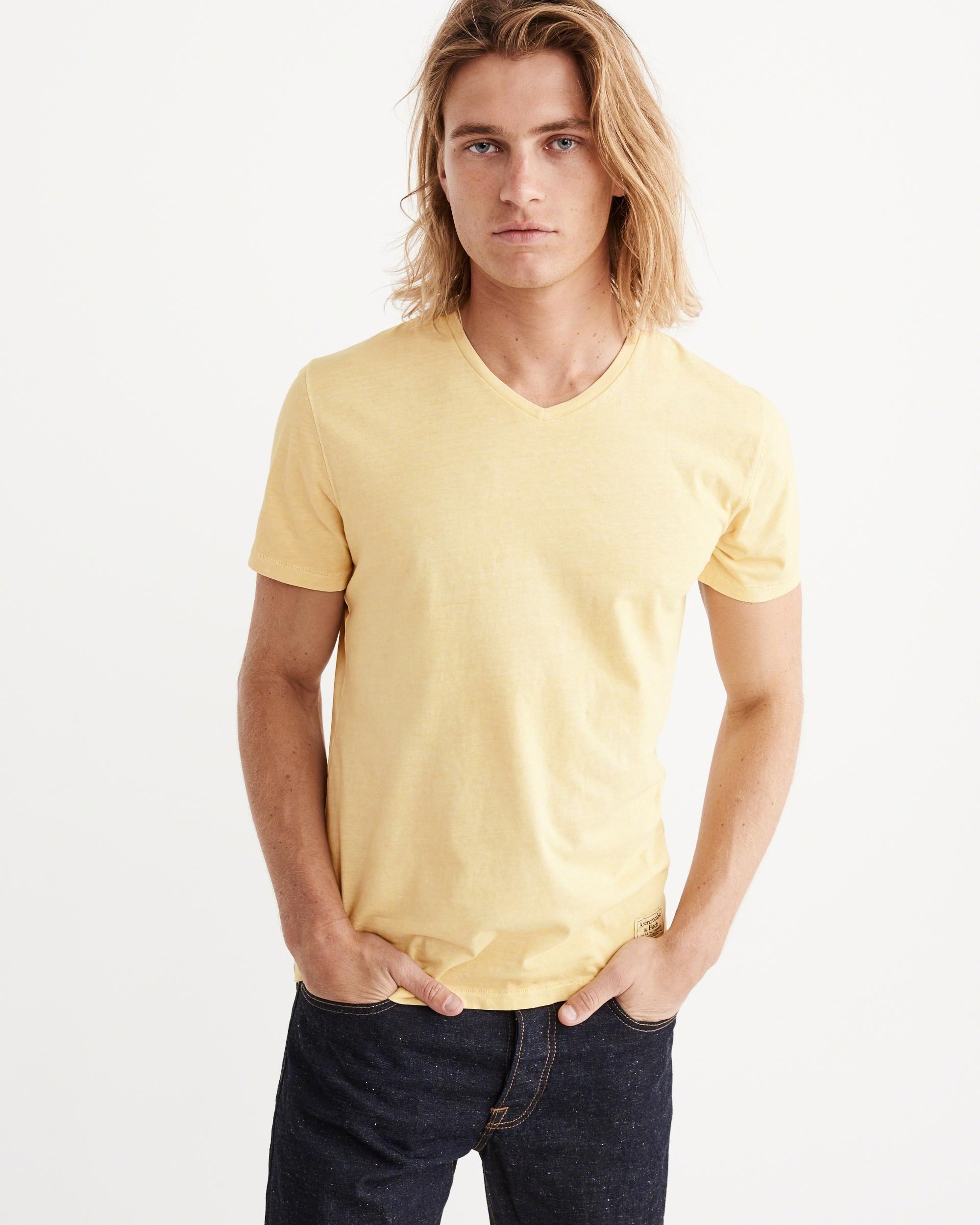 yellow abercrombie shirt