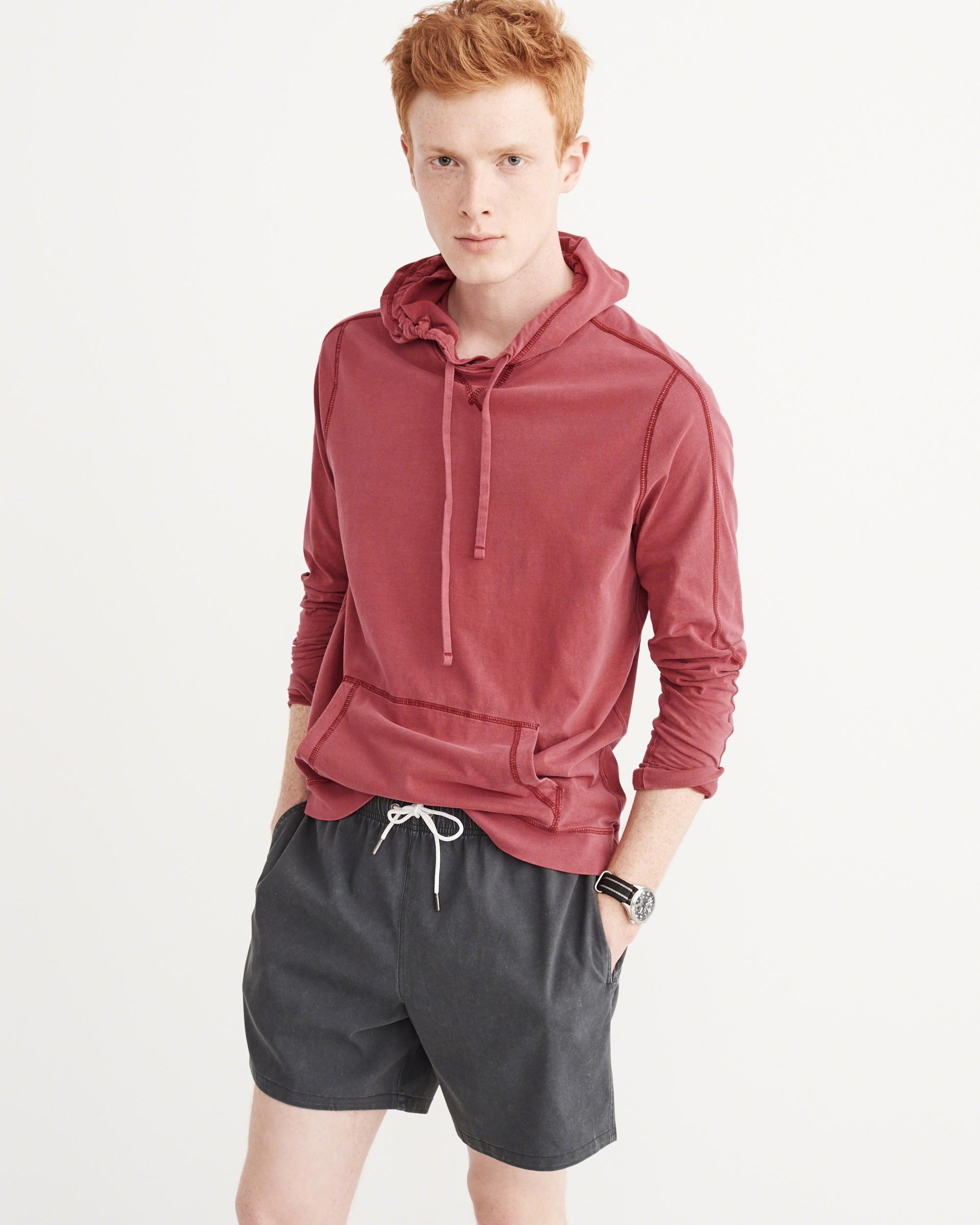 Lyst Abercrombie & Fitch Garment Dye Hoodie in Red for Men