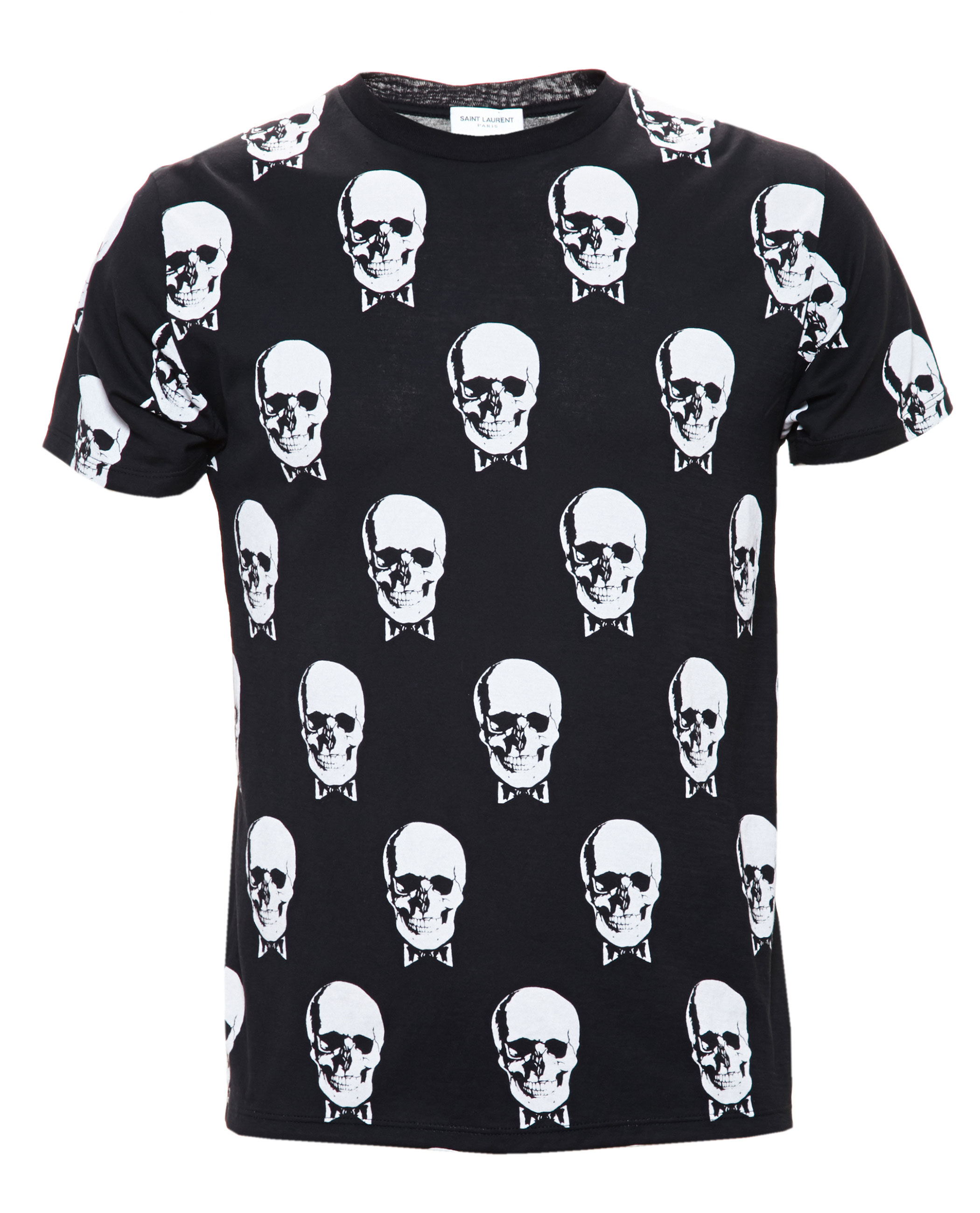 Lyst - Saint Laurent Skull-print Cotton-jersey T-shirt in Black for Men