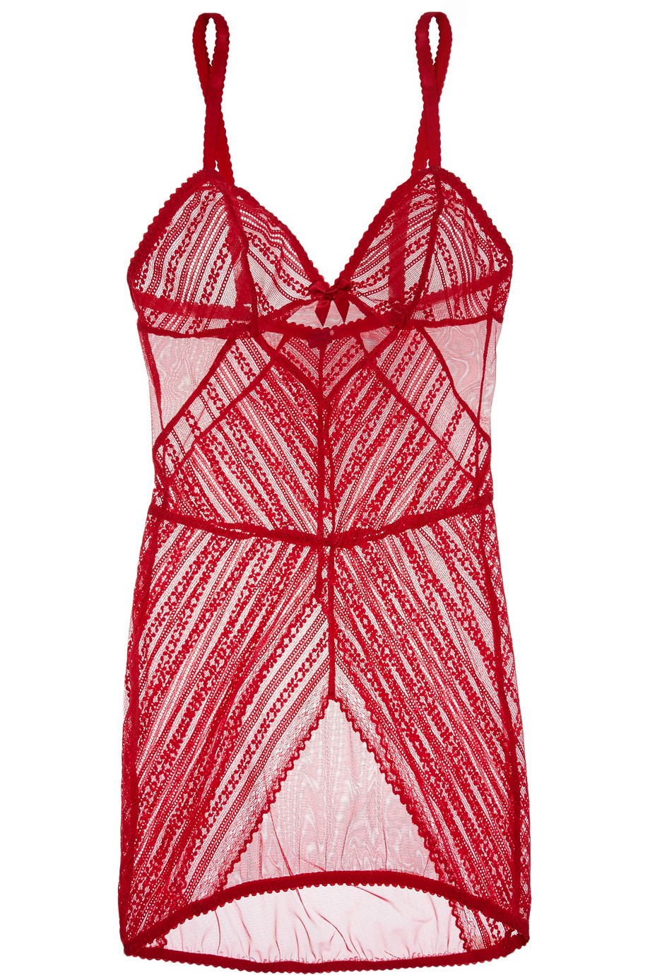 Lyst - L'Agent By Agent Provocateur Esma Stretch-Lace Chemise in Red