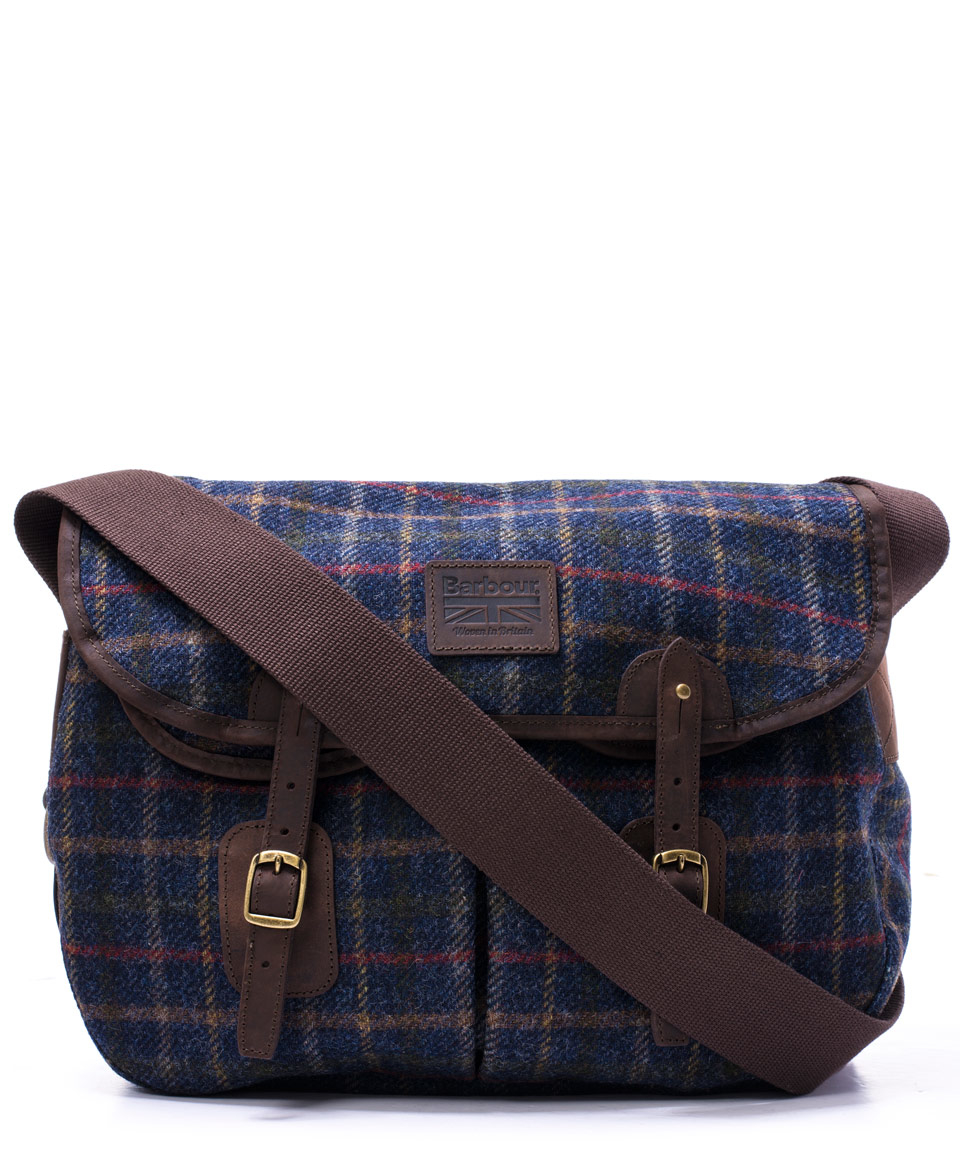 Lyst Barbour Navy Tarras Tweed Messenger Bag In Blue For Men Gallery