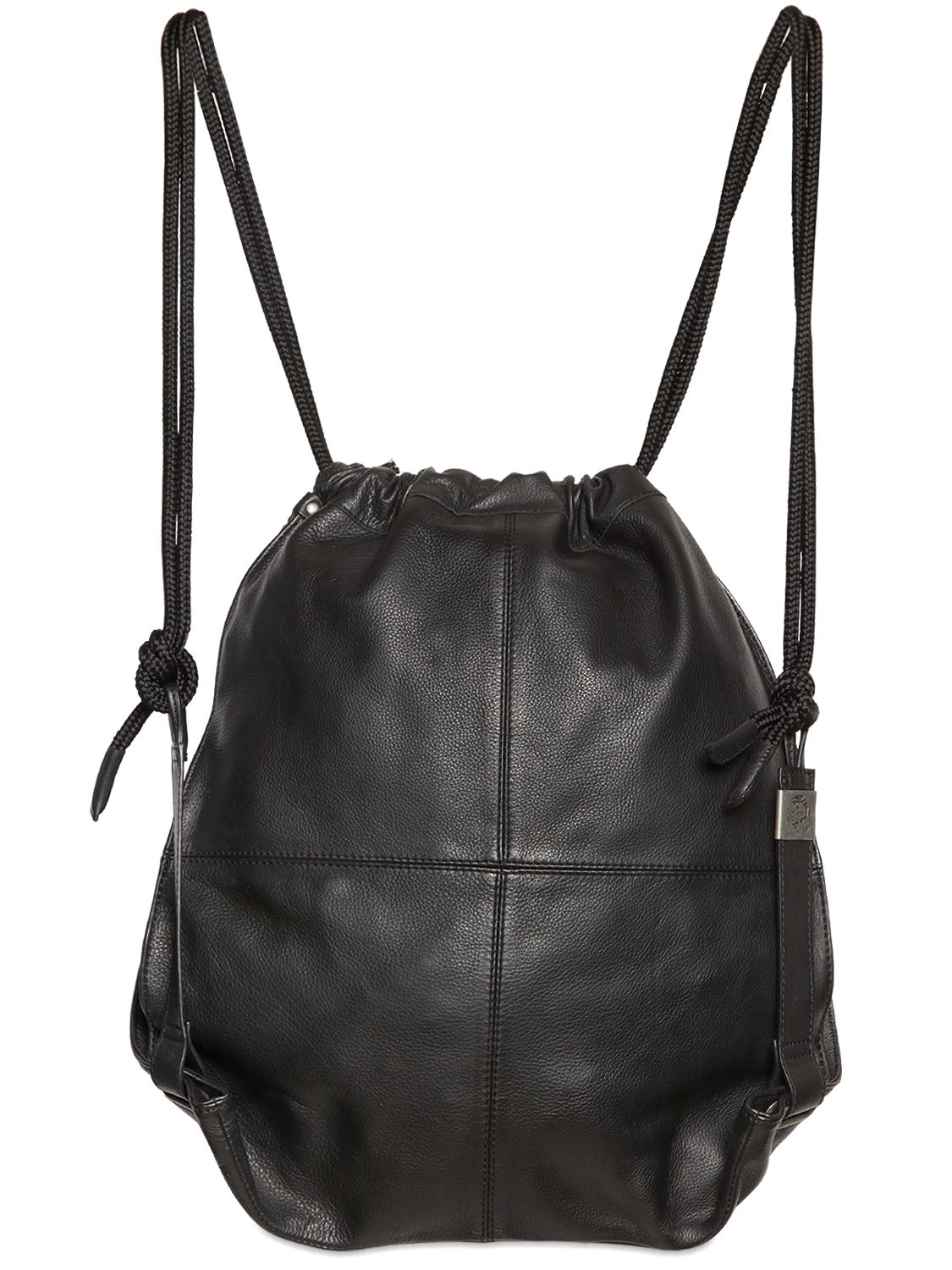 Lyst - Diesel Leather Drawstring Backpack in Black for Men