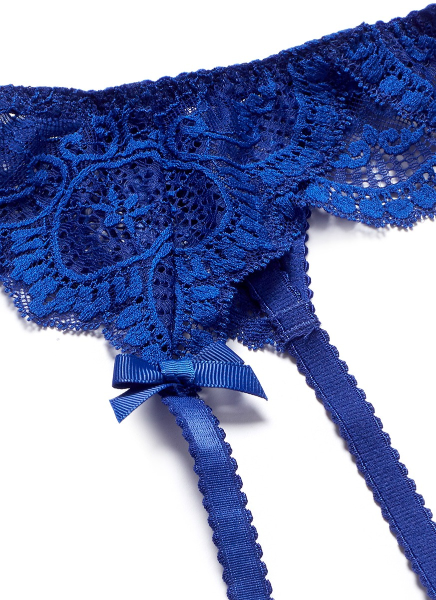 Lagent By Agent Provocateur Vanesa Lace Suspender Belt In Blue Lyst