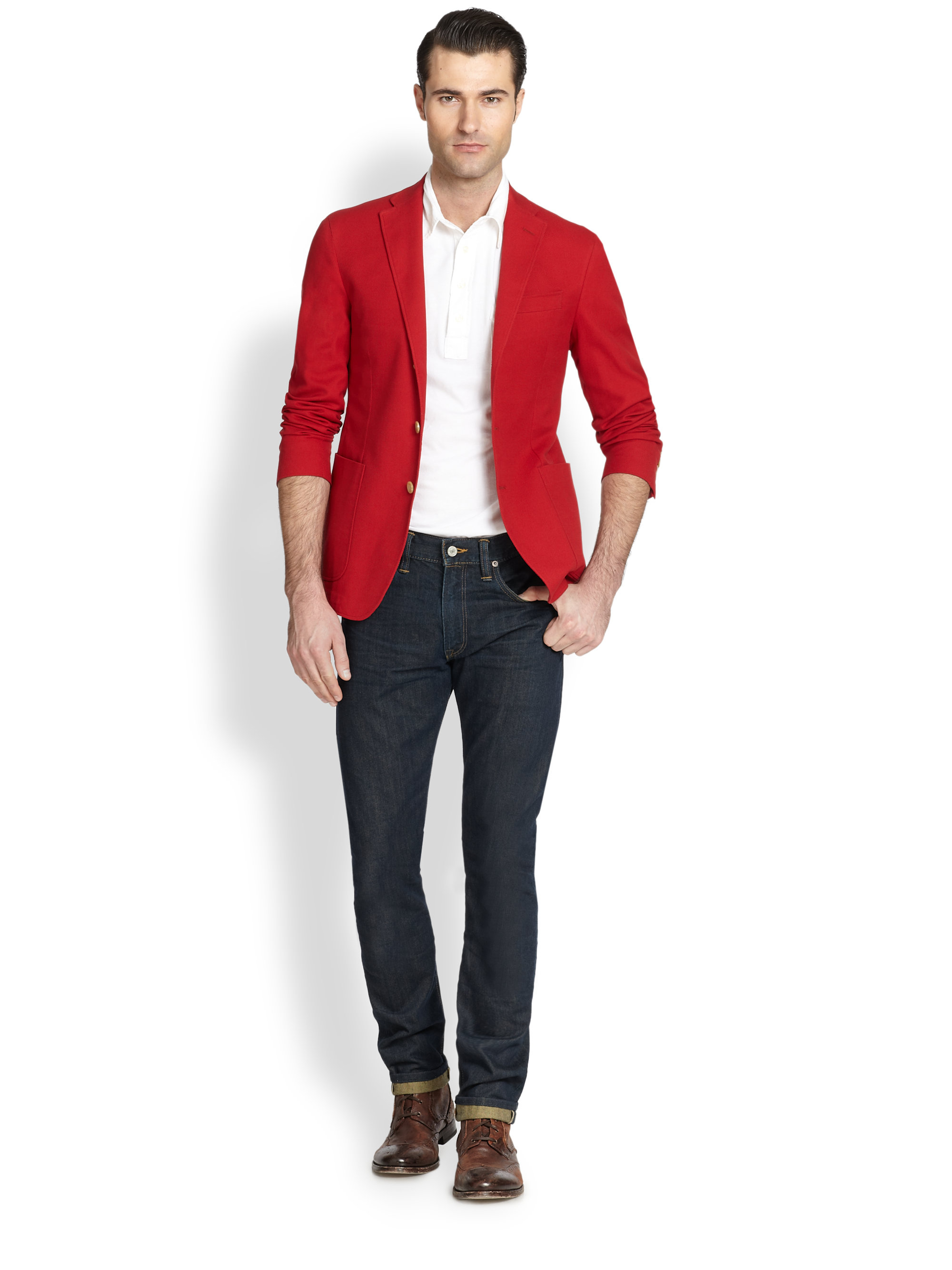 red sport coat outfit