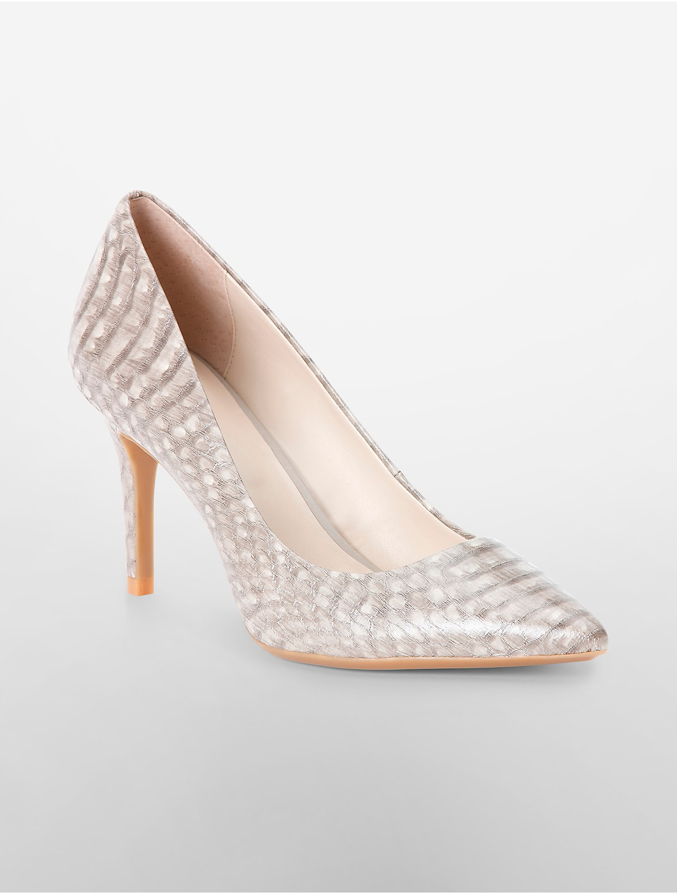 white snakeskin pumps