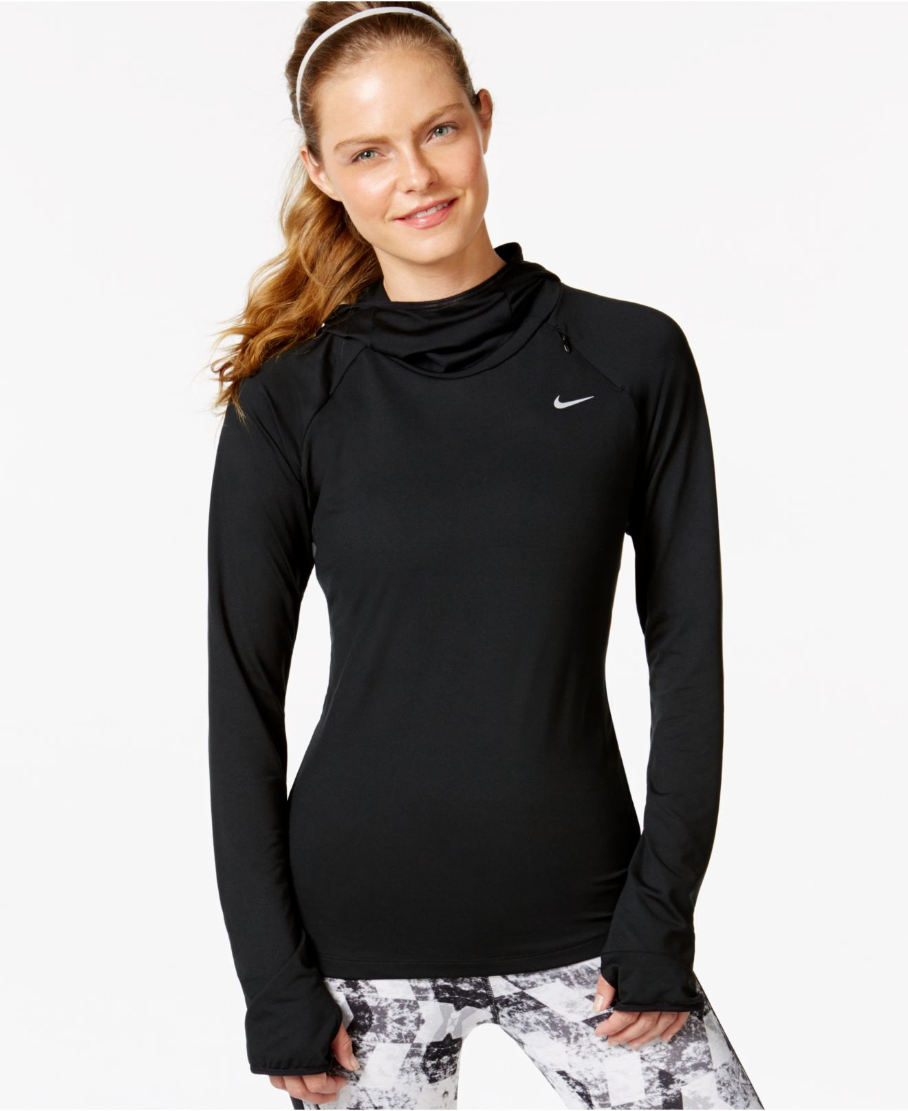 Lyst - Nike Element Dri-fit Pullover Hoodie in Black