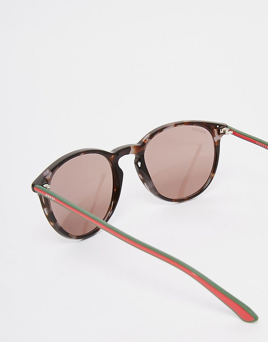 Lyst Gucci Round Sunglasses In Tort In Brown For Men