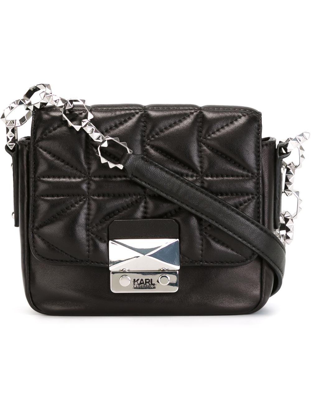 Karl Lagerfeld Small Quilted Crossbody Bag in Black - Lyst