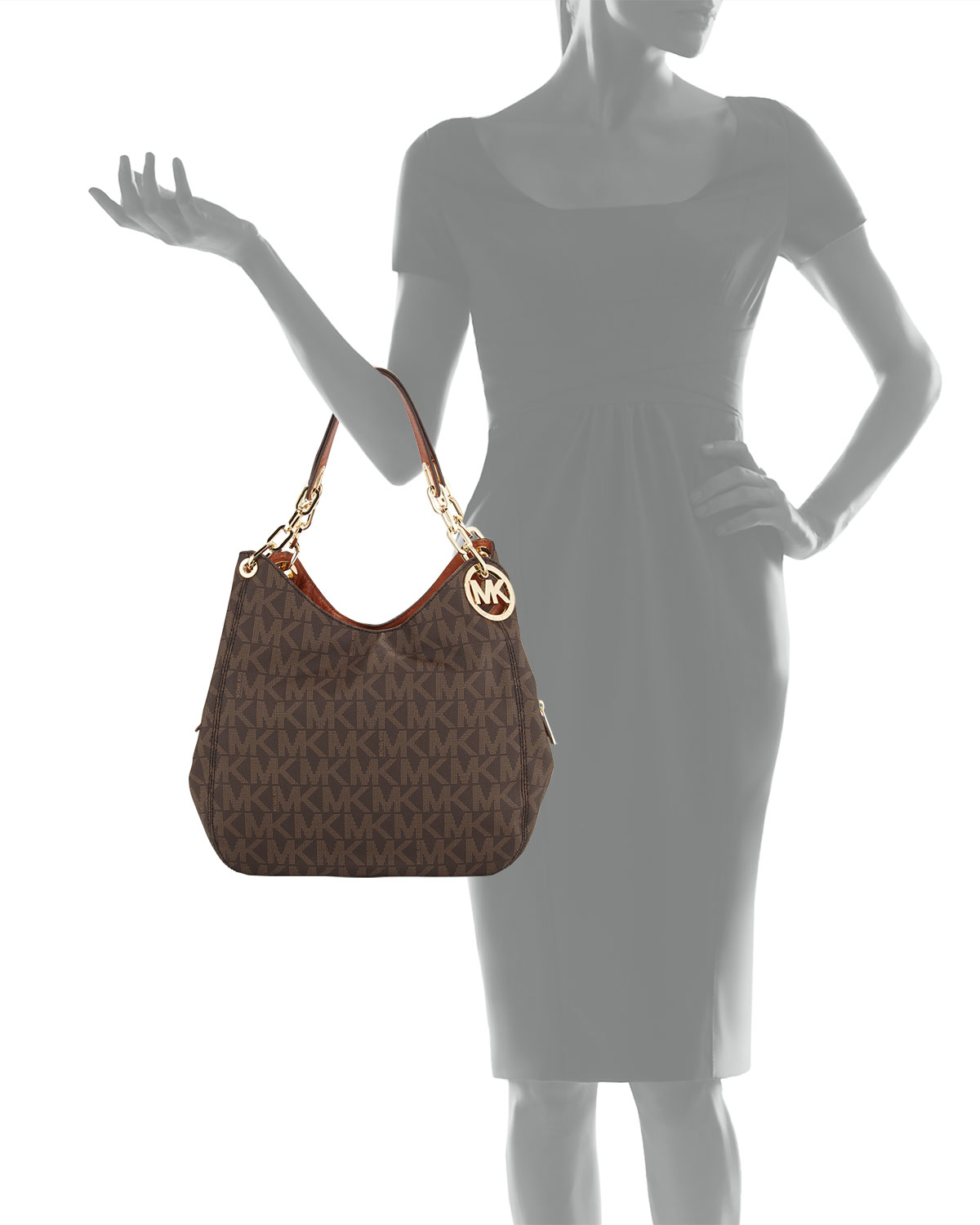 michael kors fulton signature large shoulder tote