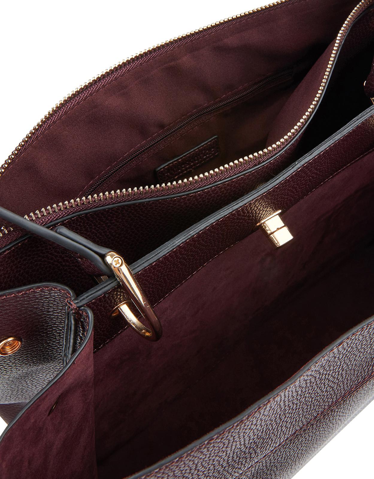 accessorize burgundy bag