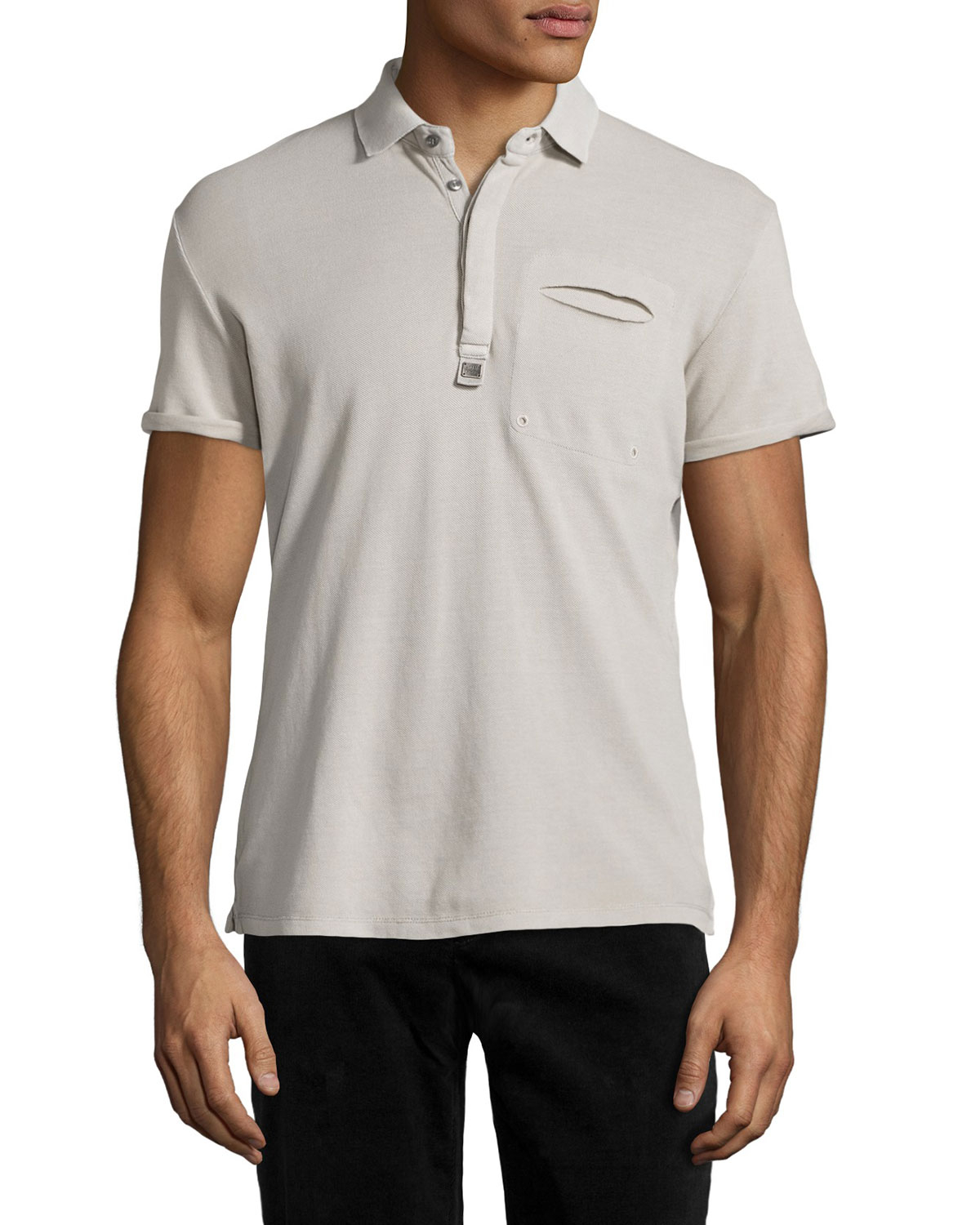 Lyst - Antony Morato Rolled-cuff Short-sleeve Polo Shirt in Green for Men