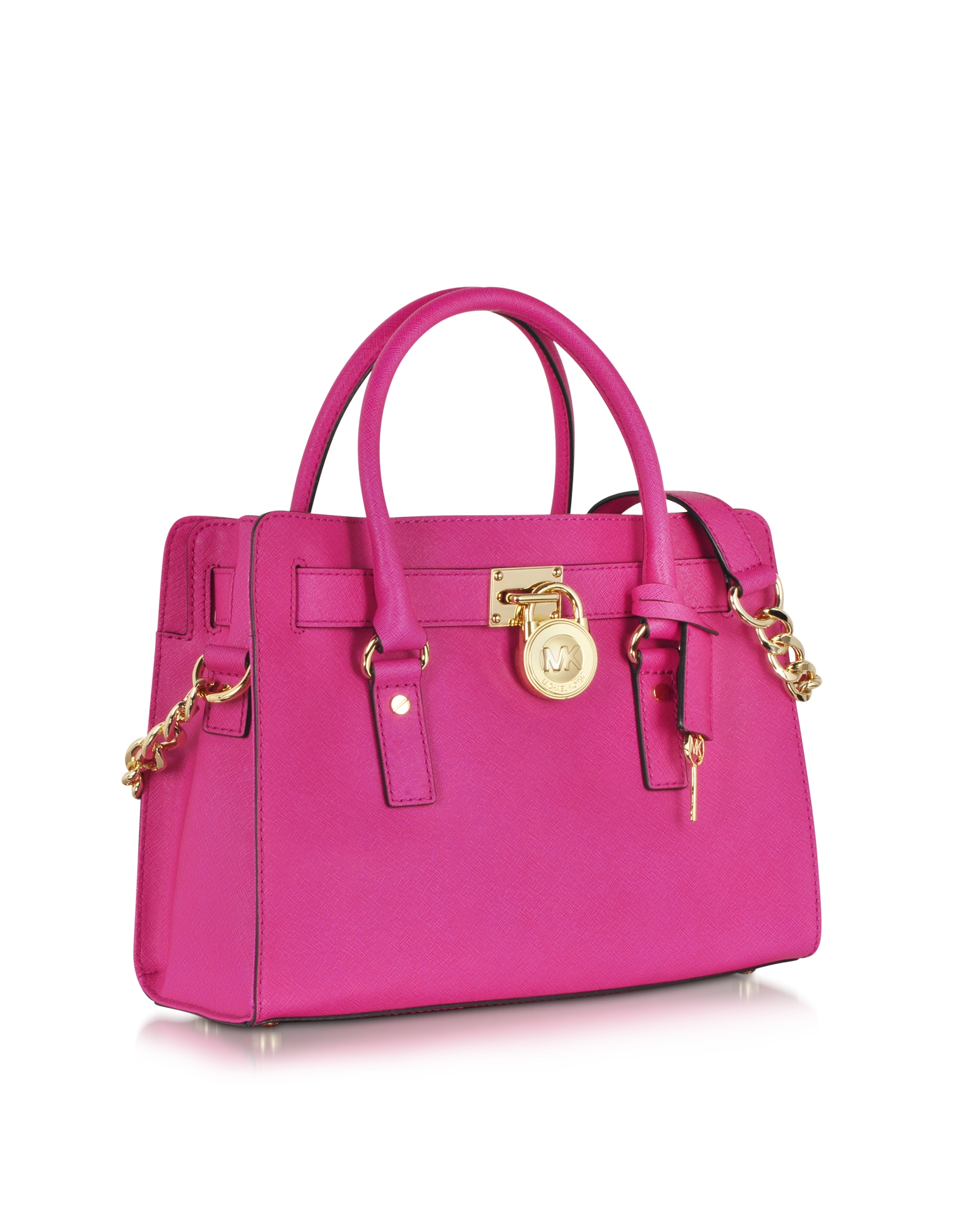 Lyst Michael Kors Hamilton Saffiano Satchel In Pink Gallery