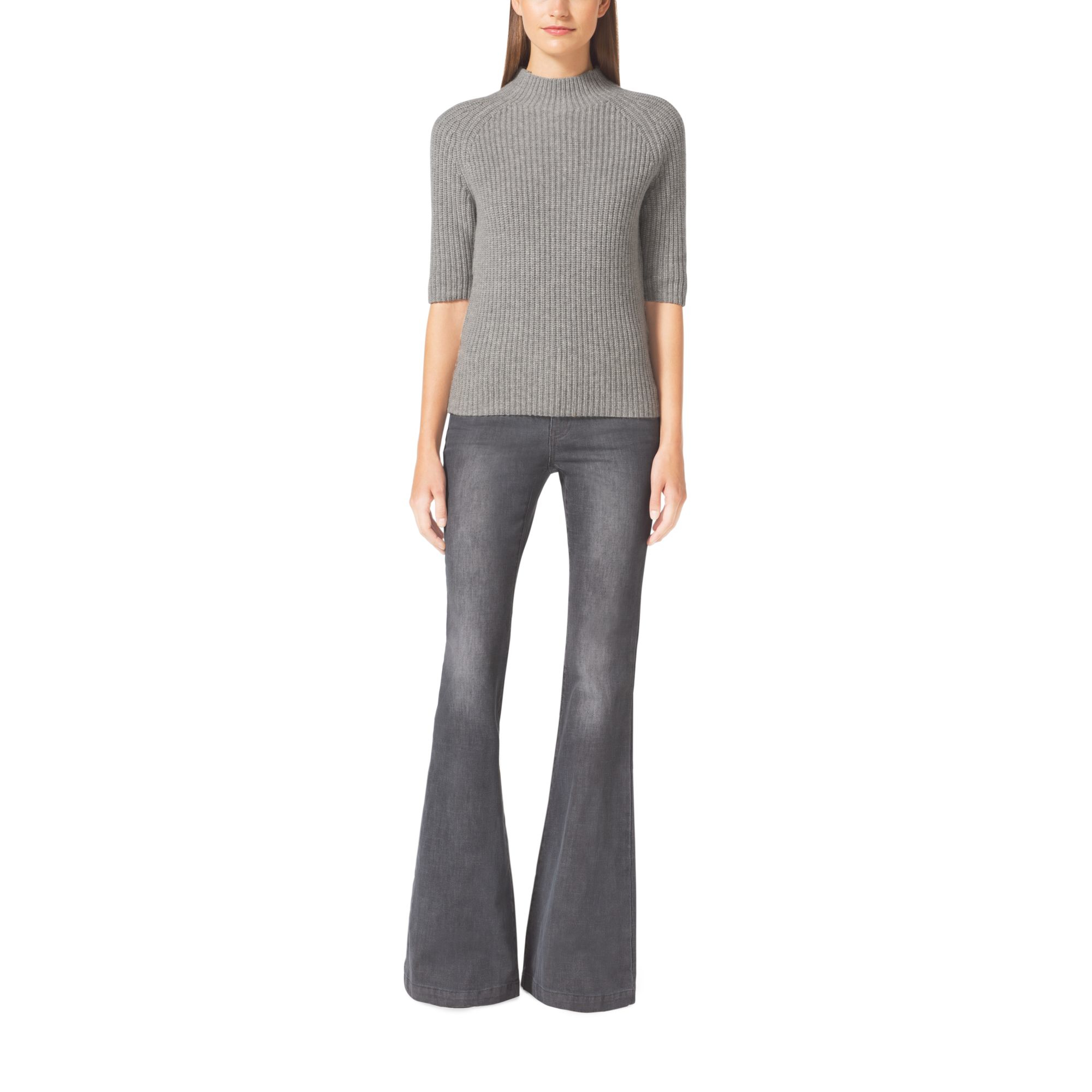 Lyst Michael Kors Flared Jeans in Gray