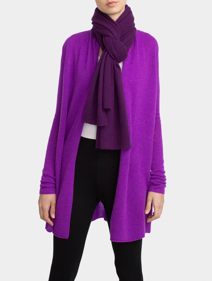 White + warren Cashmere Wrap Scarf in Purple (RADICCHIO HTHR) | Lyst