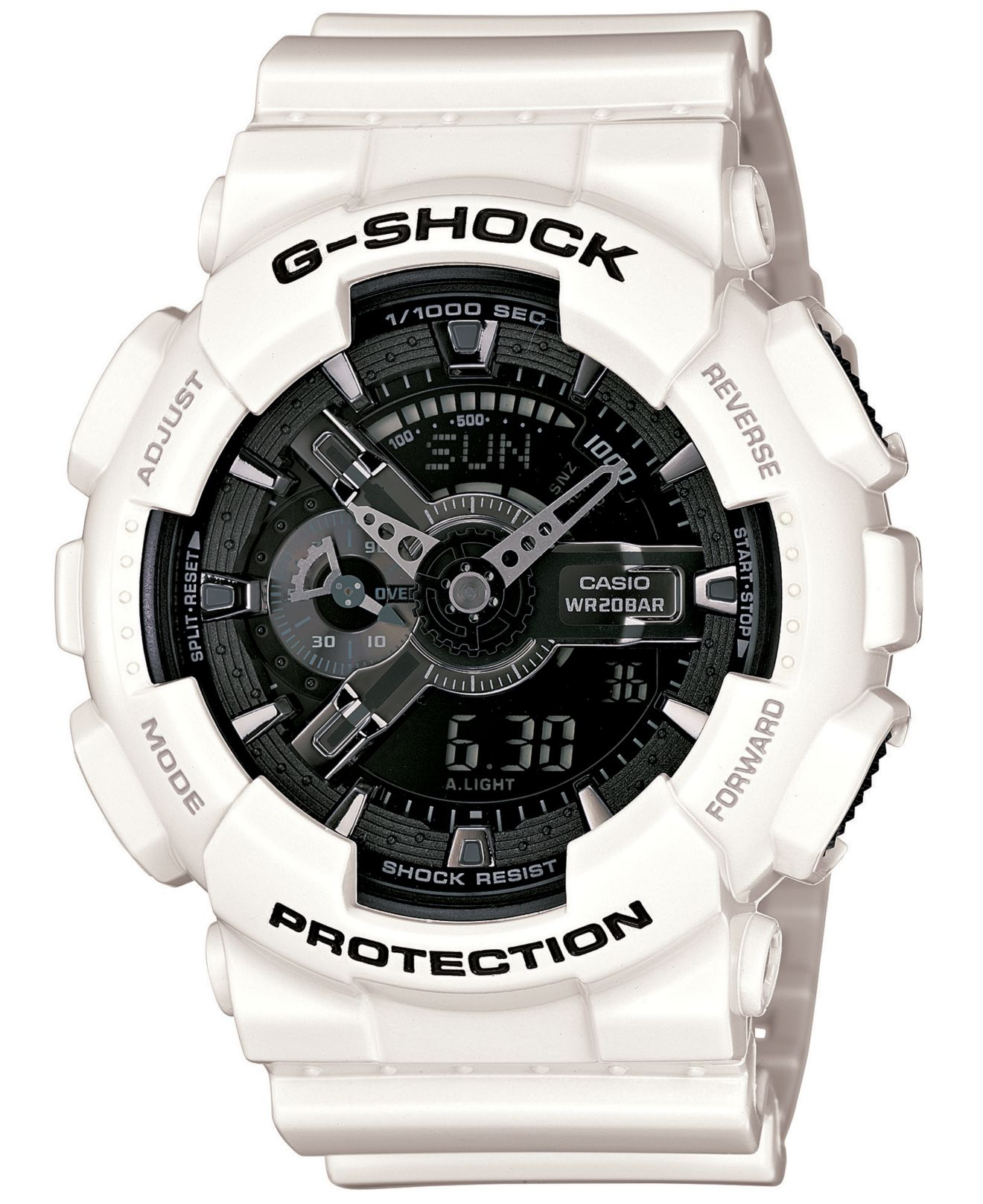 Lyst - G-Shock Men's Analog-digital White Resin Strap Watch 51x55mm Ga110gw-7a in ...1320 x 1616