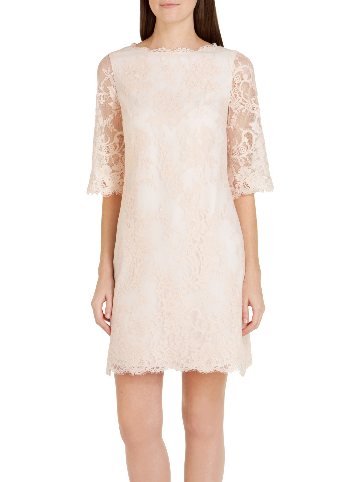 Lyst - Ted Baker Laavia Wide Sleeve Lace Dress in Pink