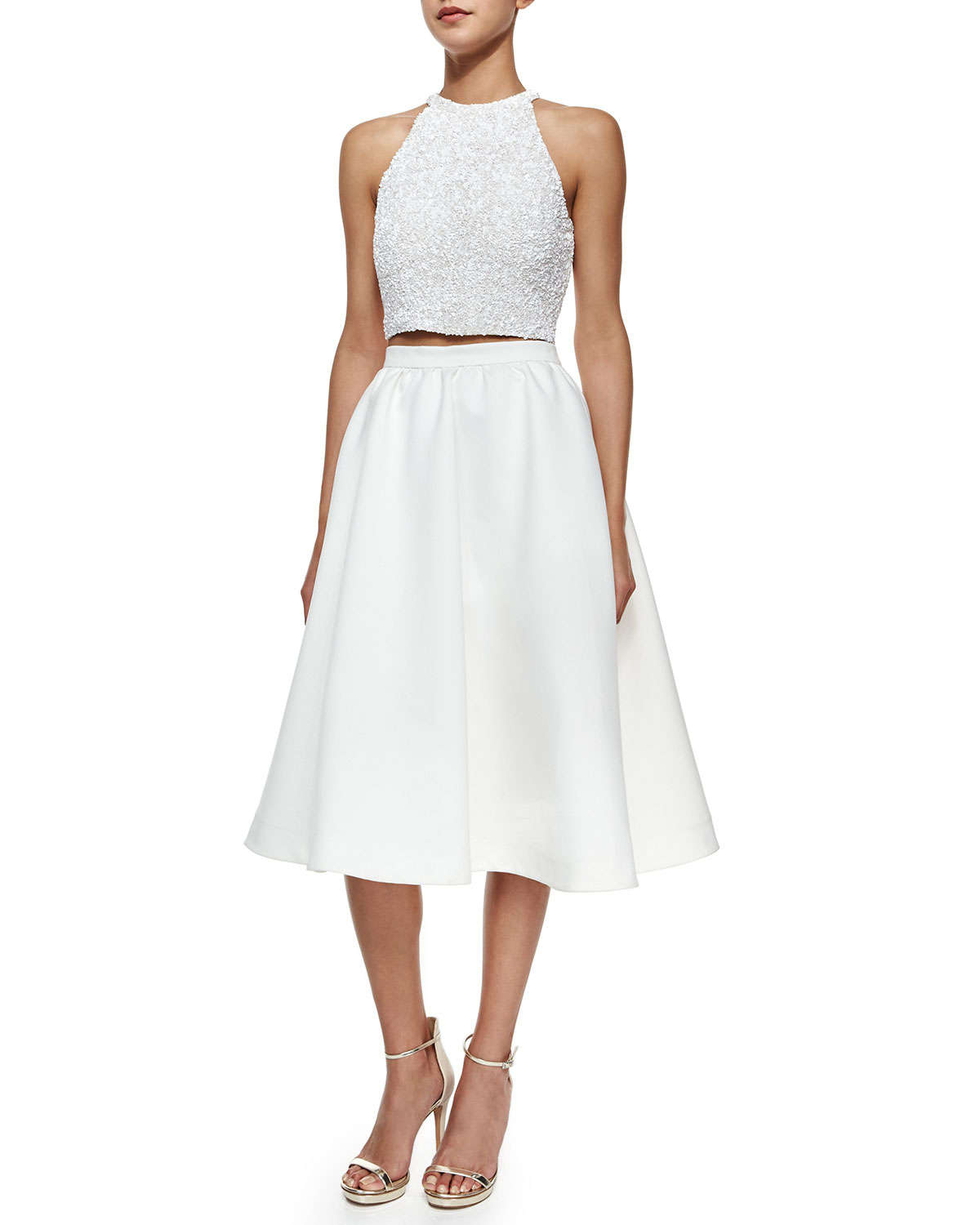 Parker black Luisa Full Tealength Skirt in White Lyst