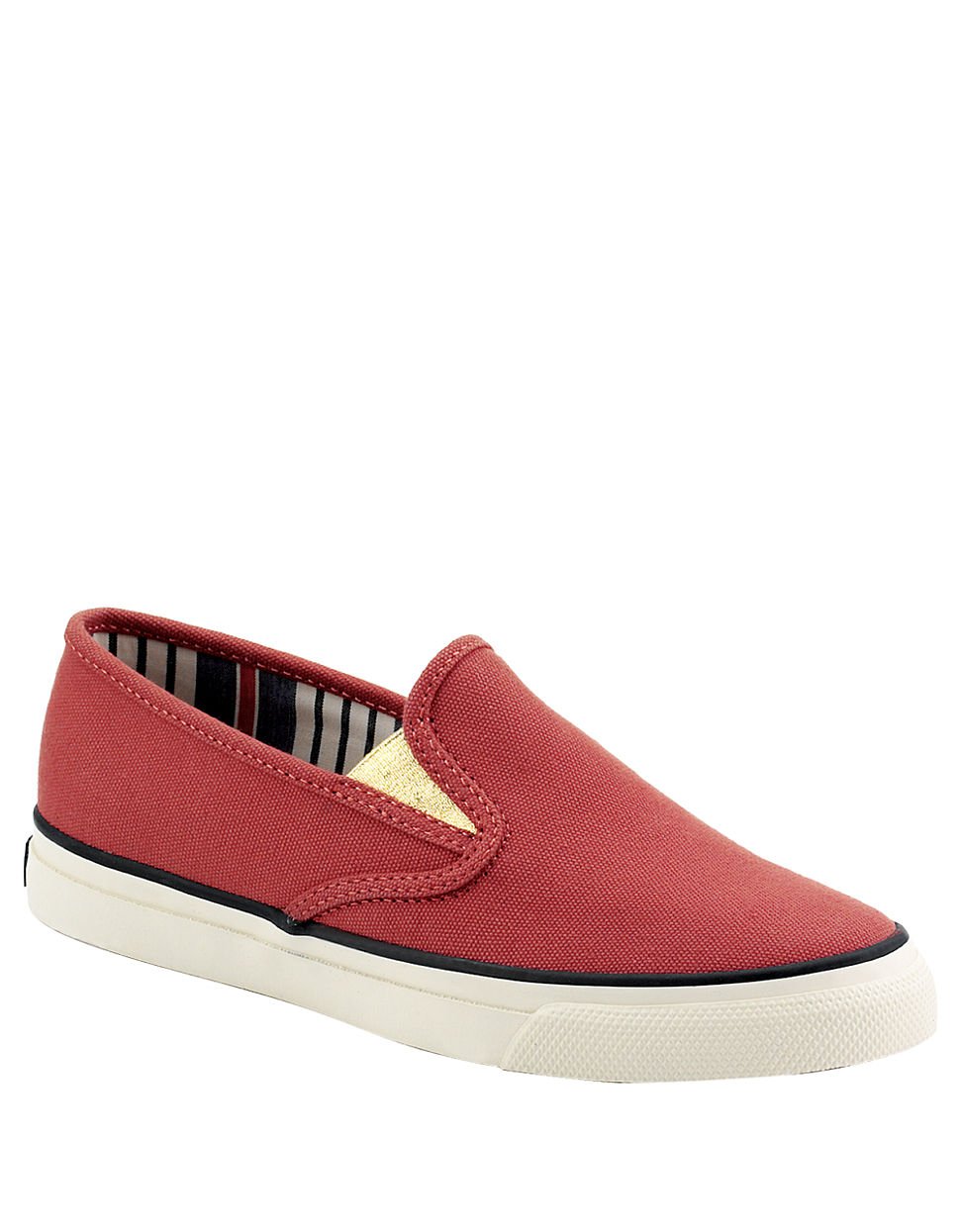 Sperry Top-sider Mariner Canvas Double Gore Slipon Sneakers in Red | Lyst