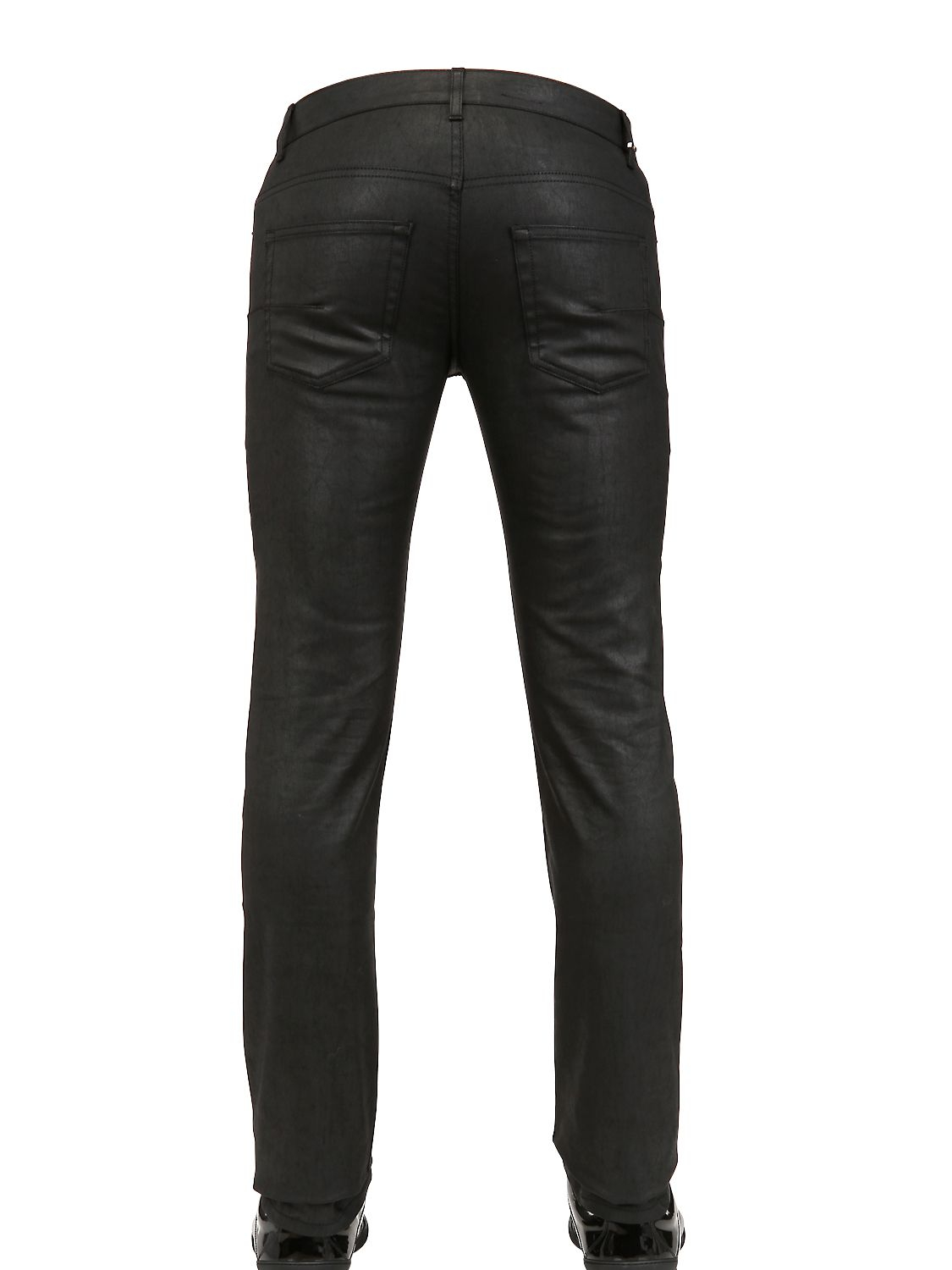 black waxed denim jeans mens