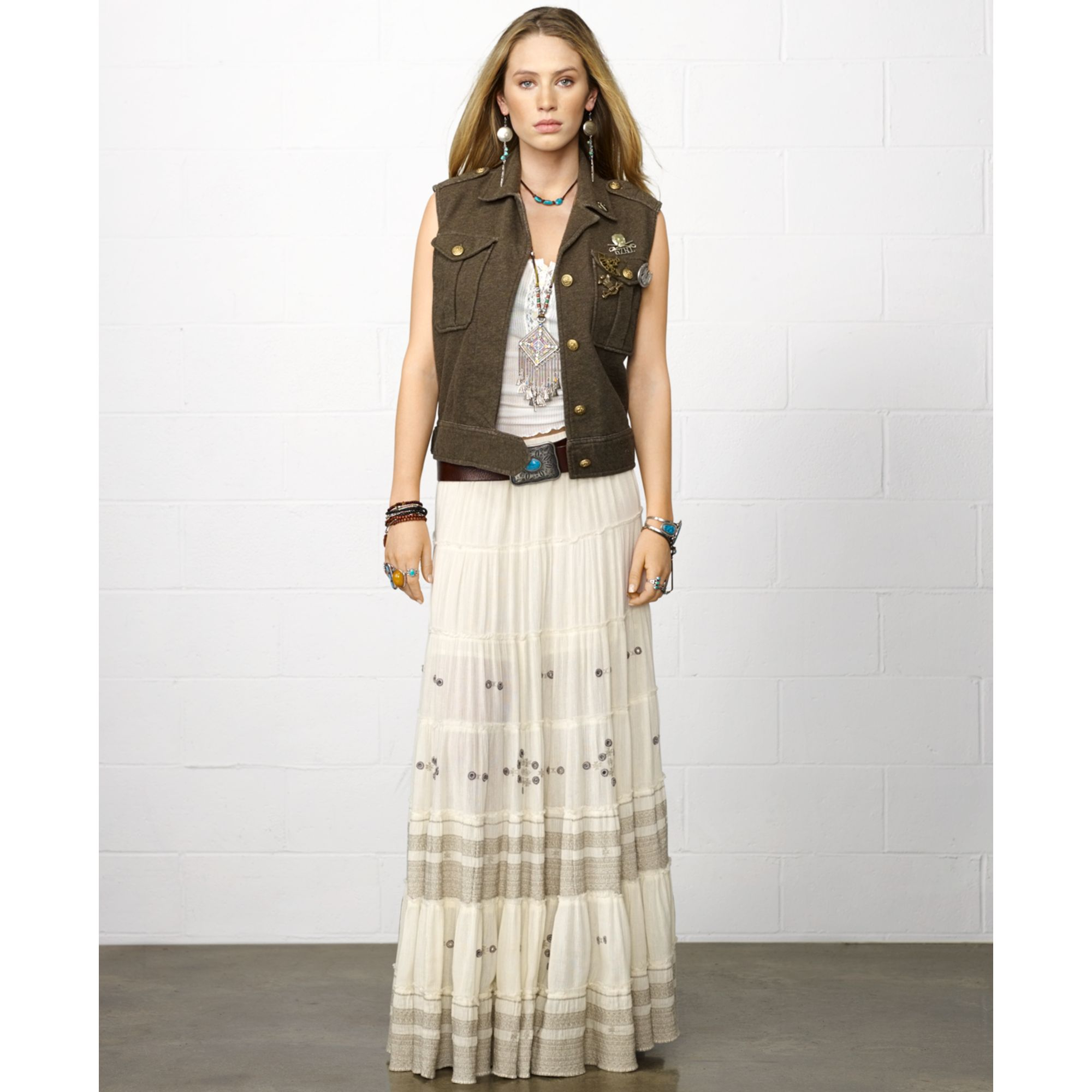 Lyst Denim & Supply Ralph Lauren Embellished Aline Maxi Skirt in Natural
