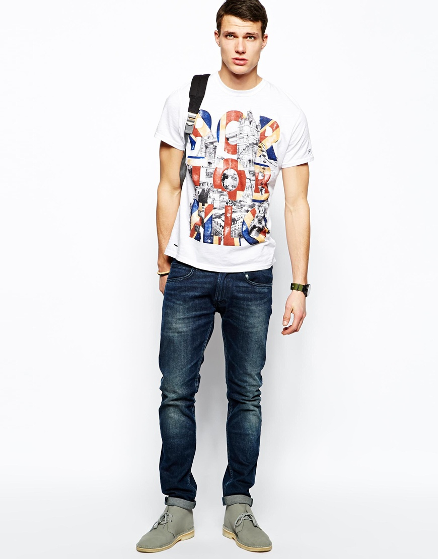 Lyst - Pepe Jeans Pepe Tshirt Portobello London Print in ...