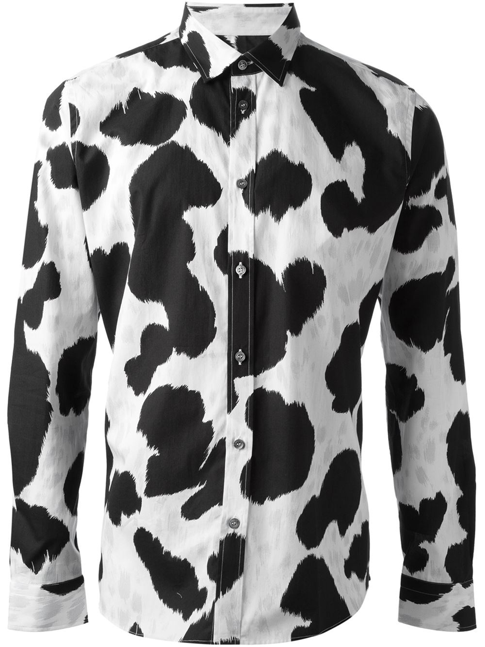 Lyst - Moschino Cow Hide Print Shirt in Black for Men