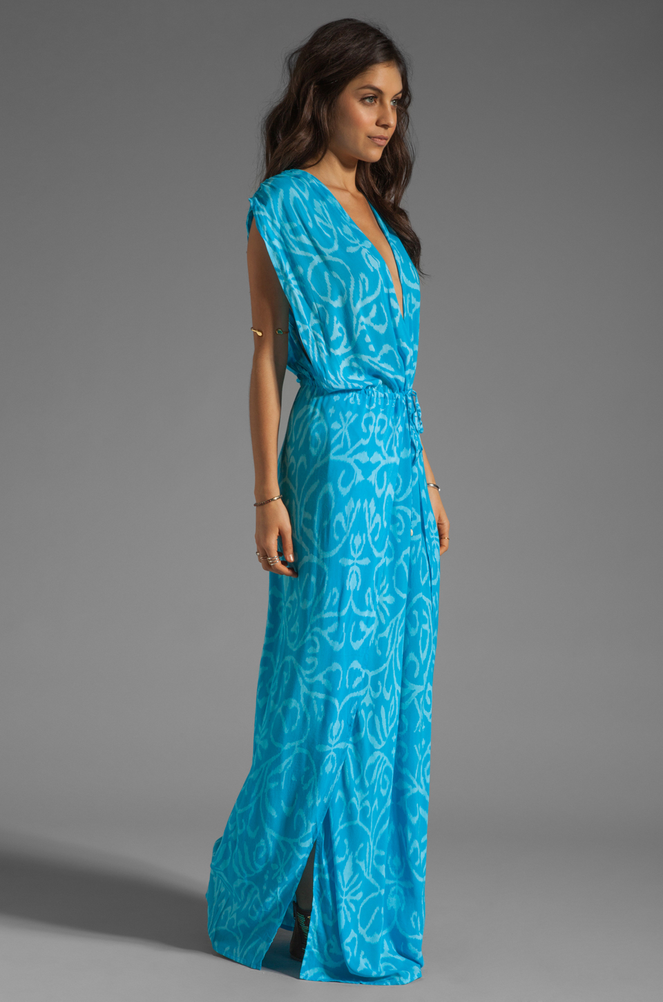 Lyst Indah Jade Cross Back Lounge Maxi Dress in Blue