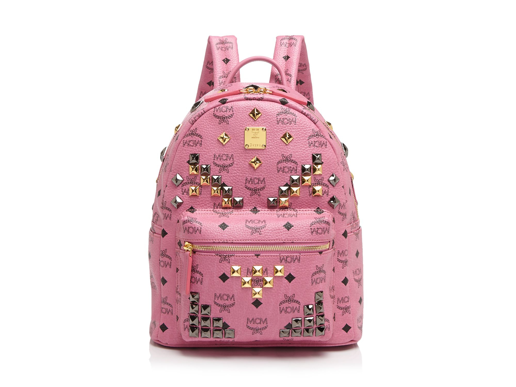 Lyst Mcm Backpack Stark M Stud Small in Pink