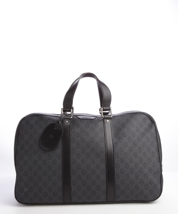Gucci Leather Ssima Printed Duffle Bag in Black for Men | Lyst