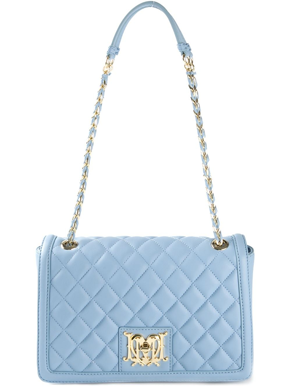 Lyst Love Moschino QuiltedLeather Shoulder Bag in Blue