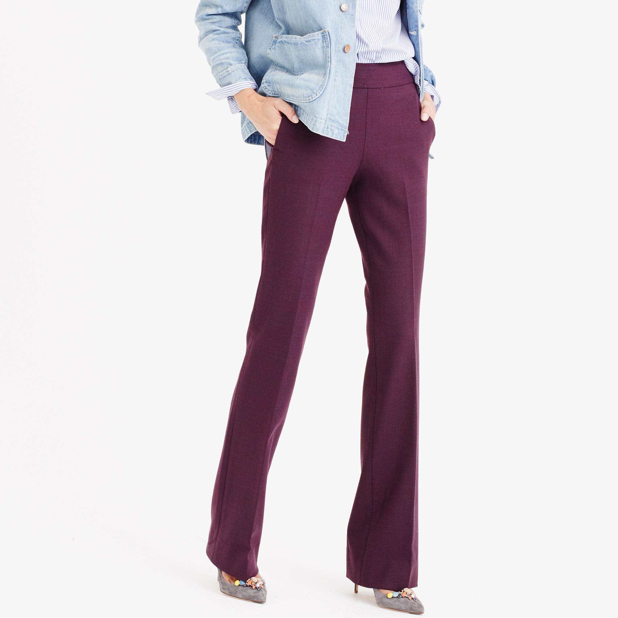 purple stretch pants